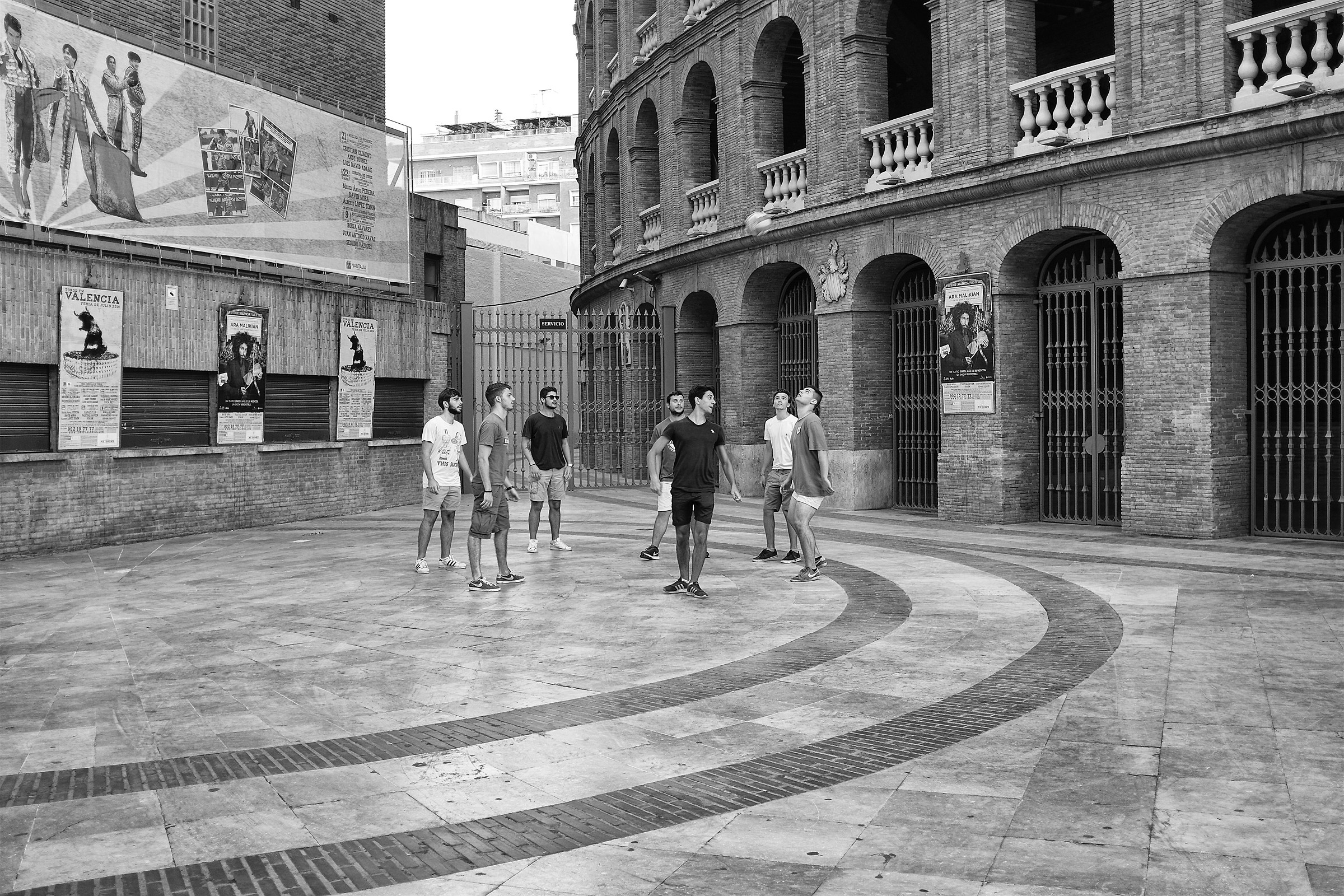 Seven friends and one ball