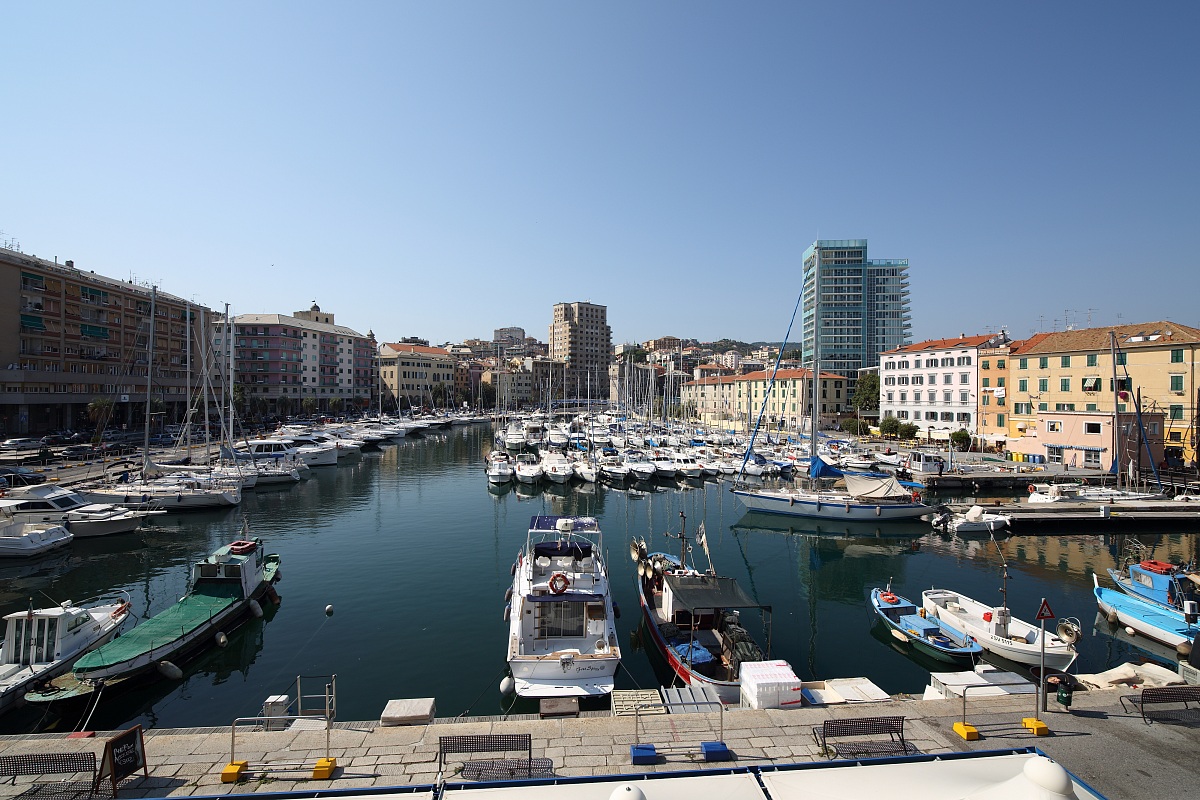 Port of Savona seen from the bottom (dropped by port)