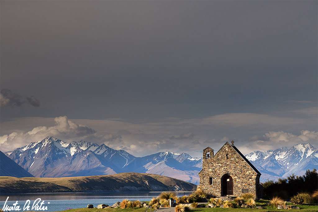 With his gaze to the Alps