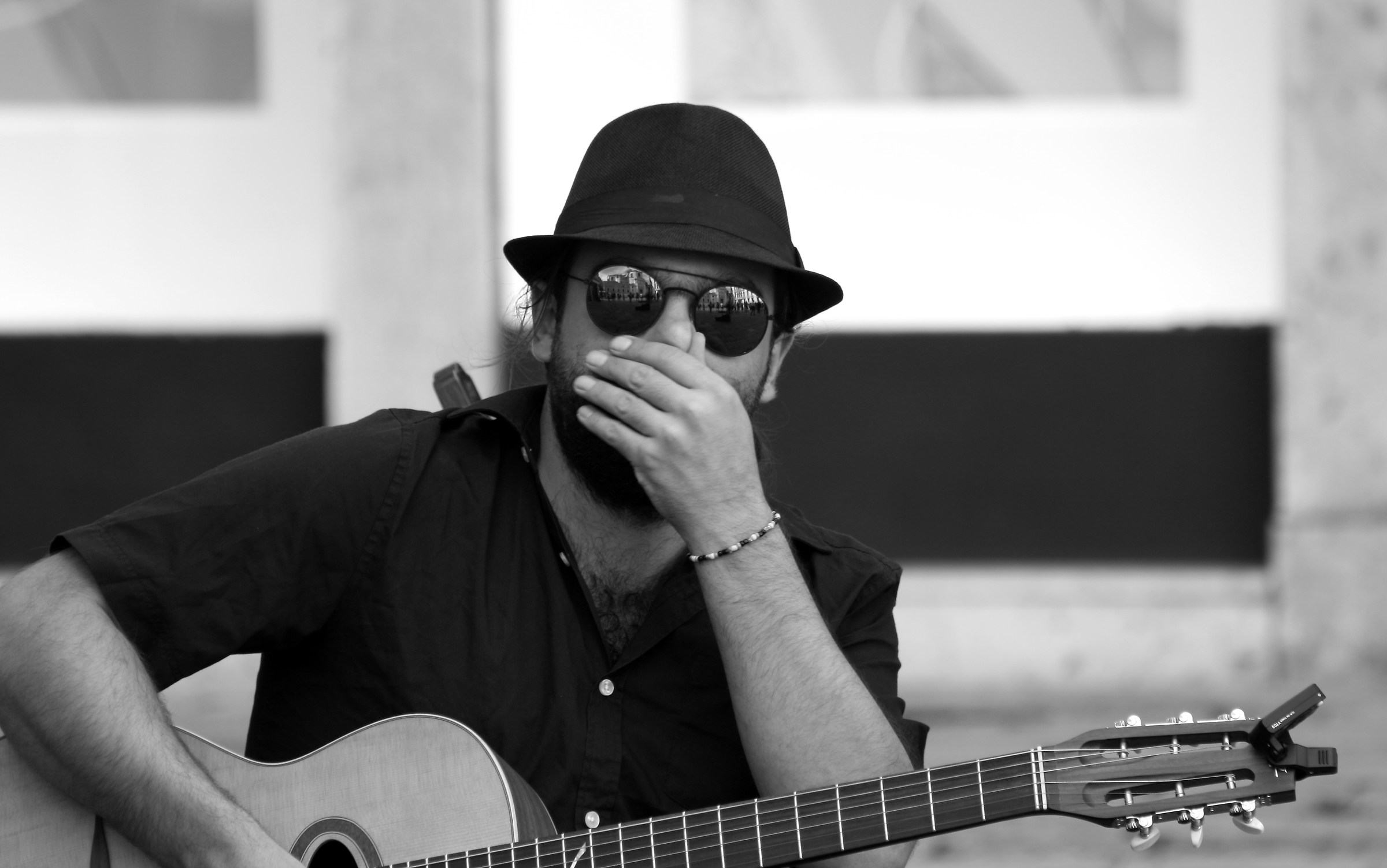 the absorbed musician