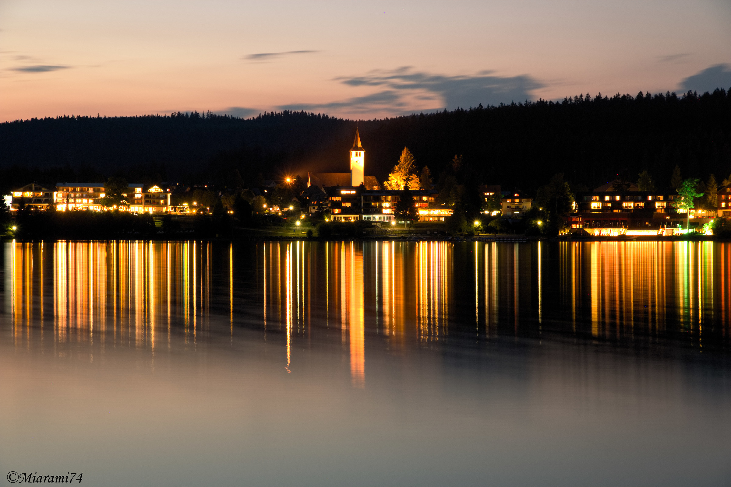 Sunset lake titisee