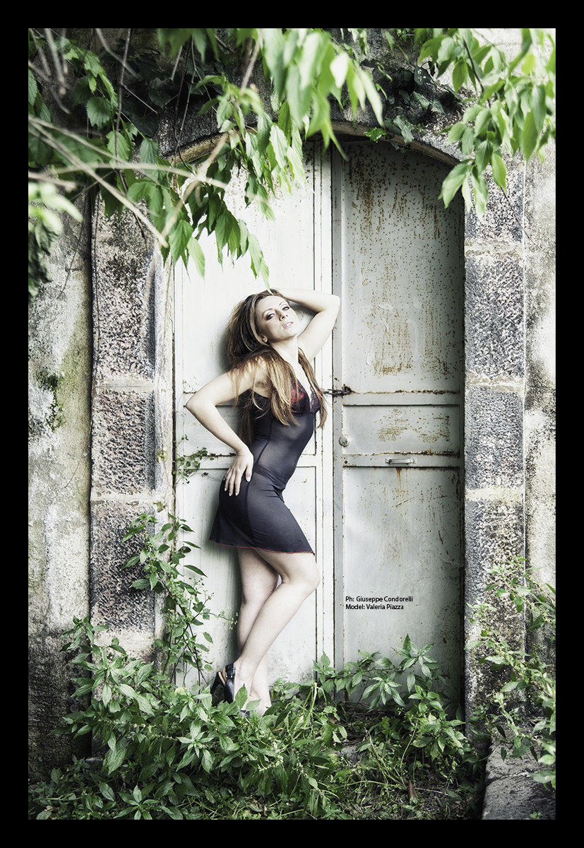 In front of the door