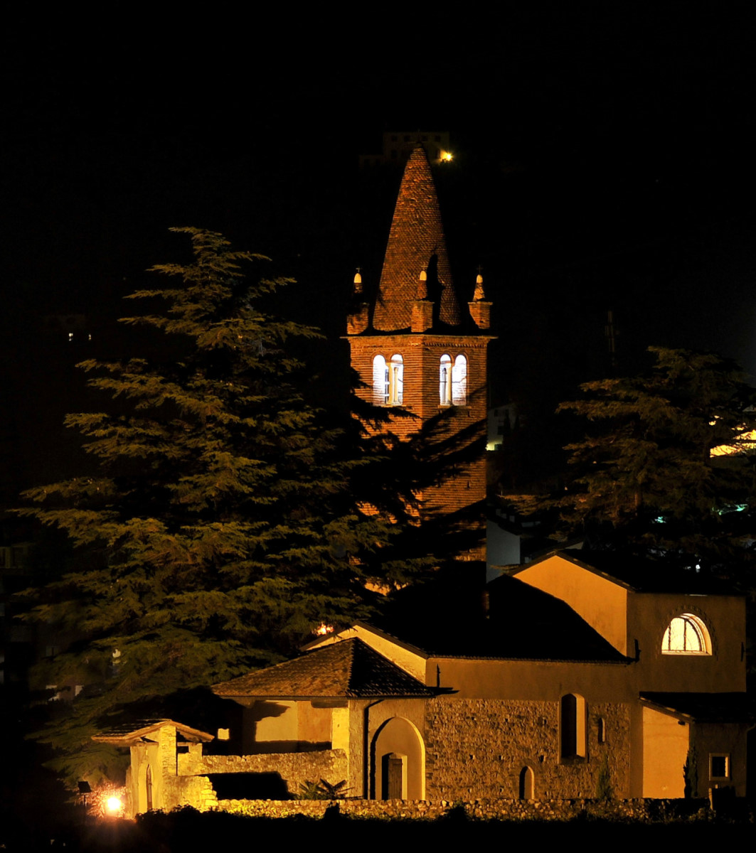 The ancient Romanesque church of San Pietro in Bosco in Ala.