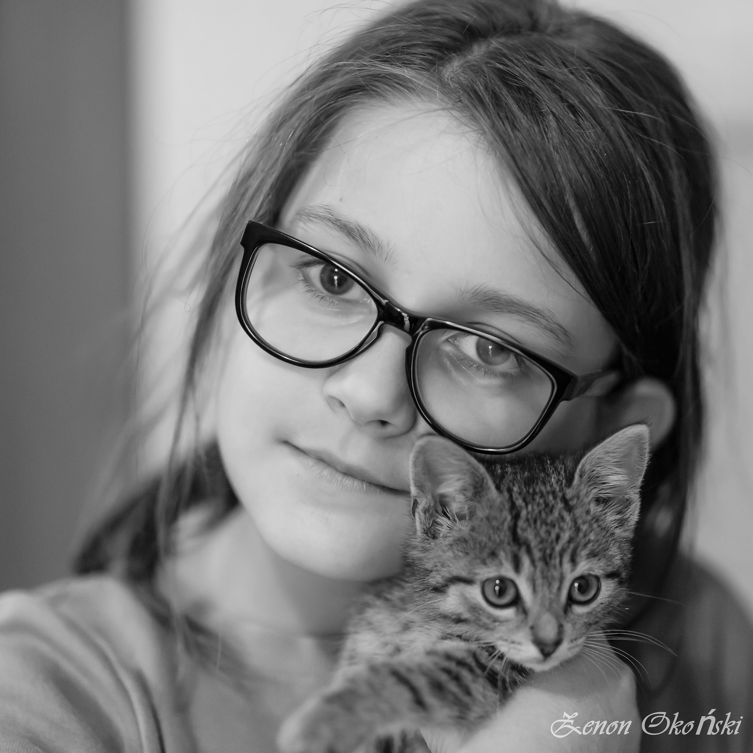 Girl and cat