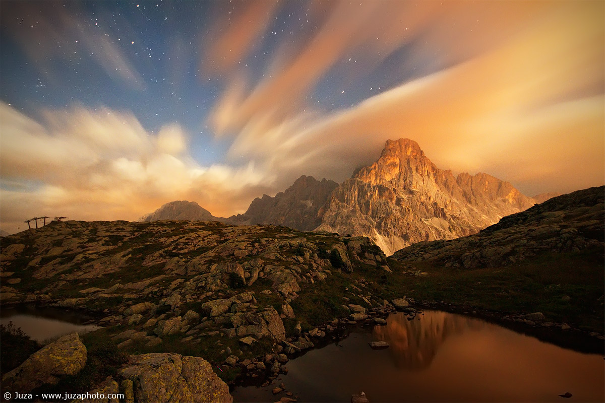Pale di San Martino e cielo stellato, 015785