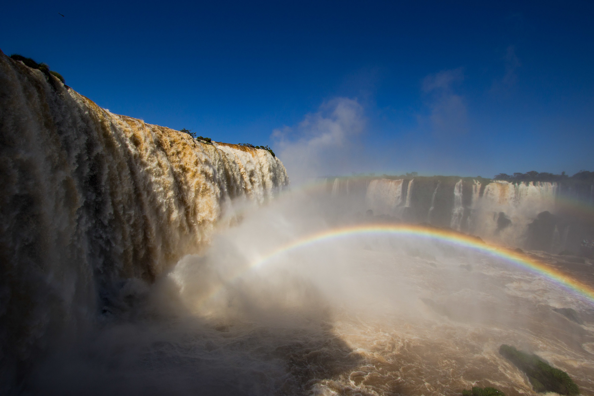 Waterfalls and rainbow