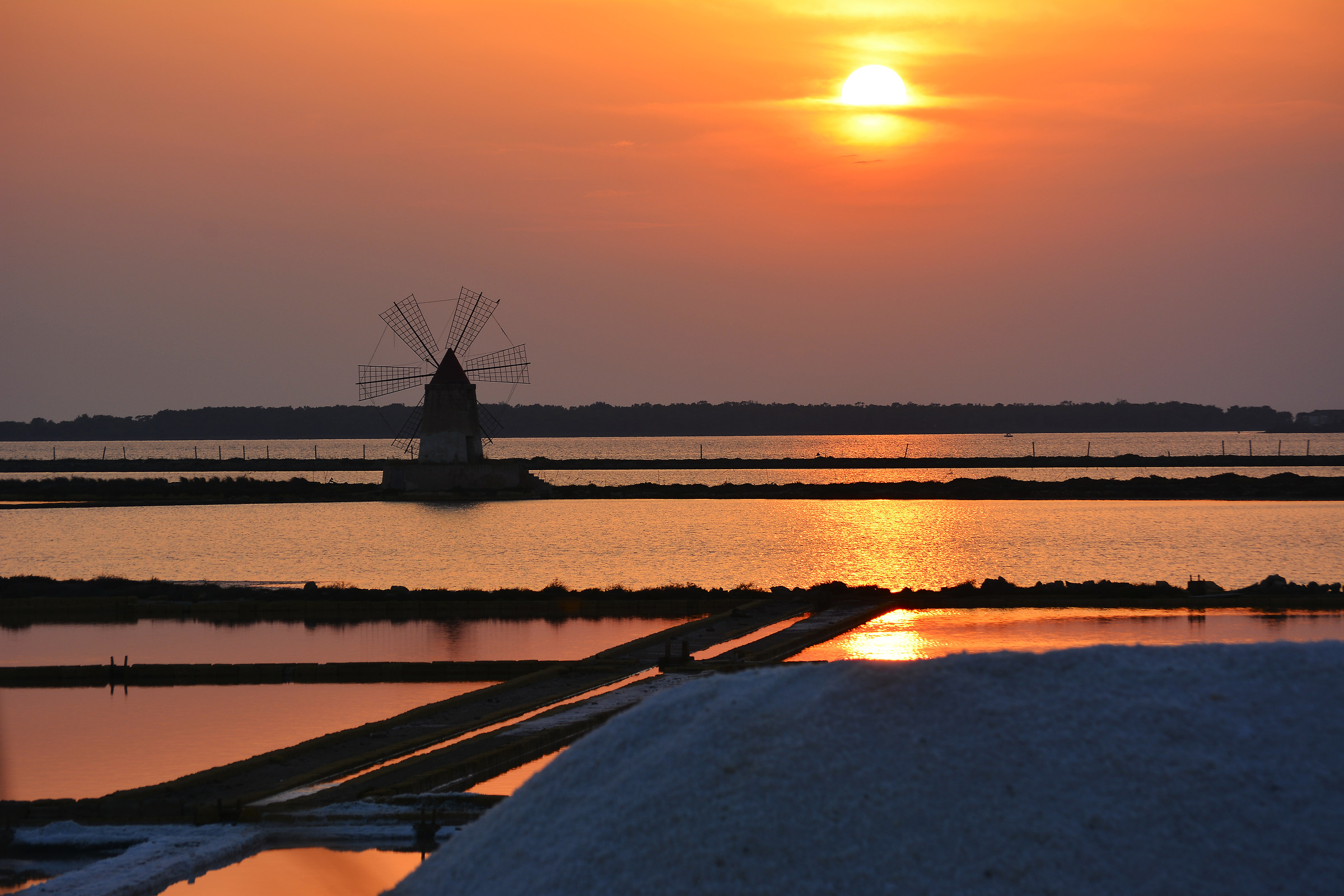 Sunset on the salt