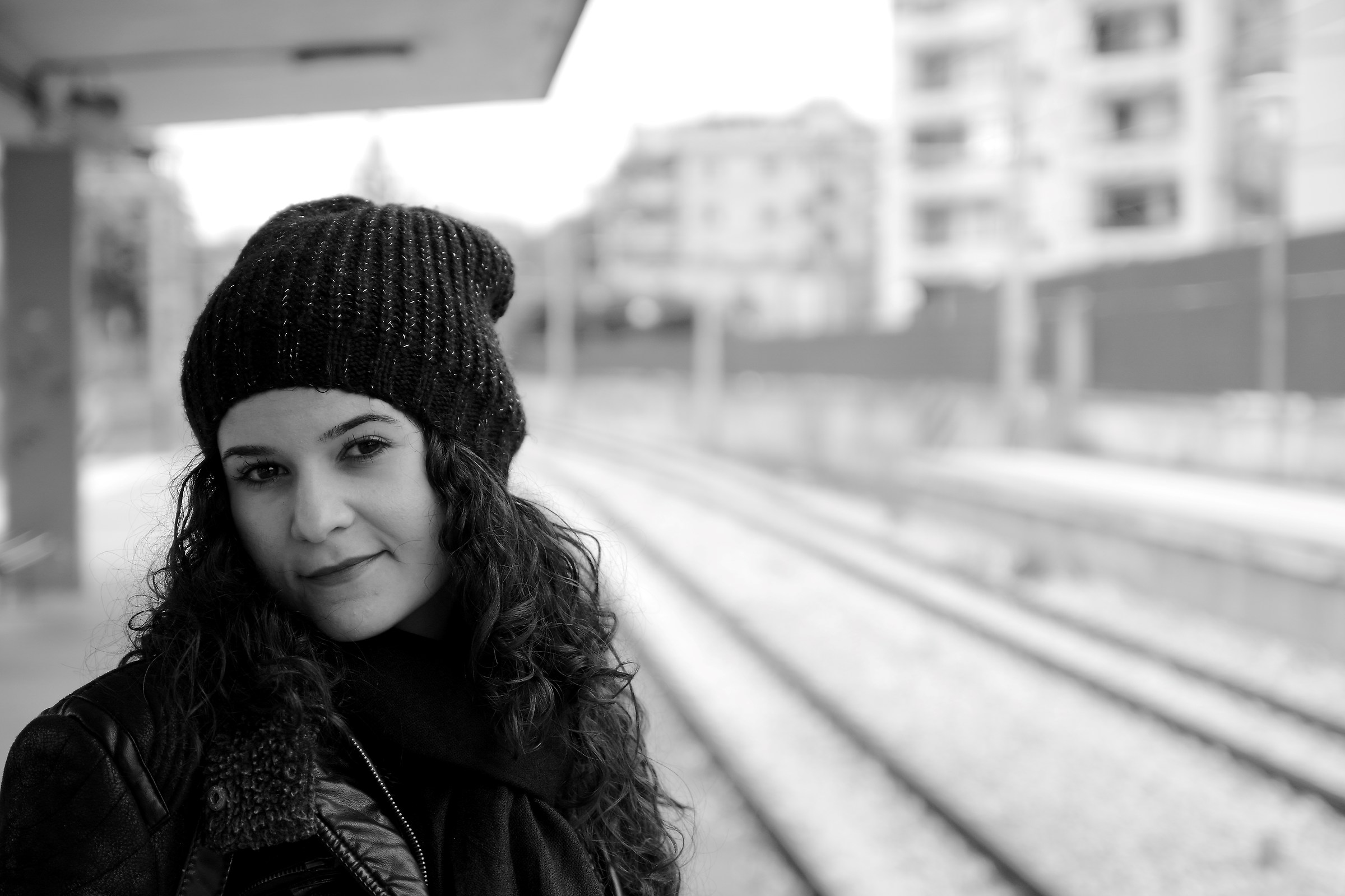 Michela near the rails