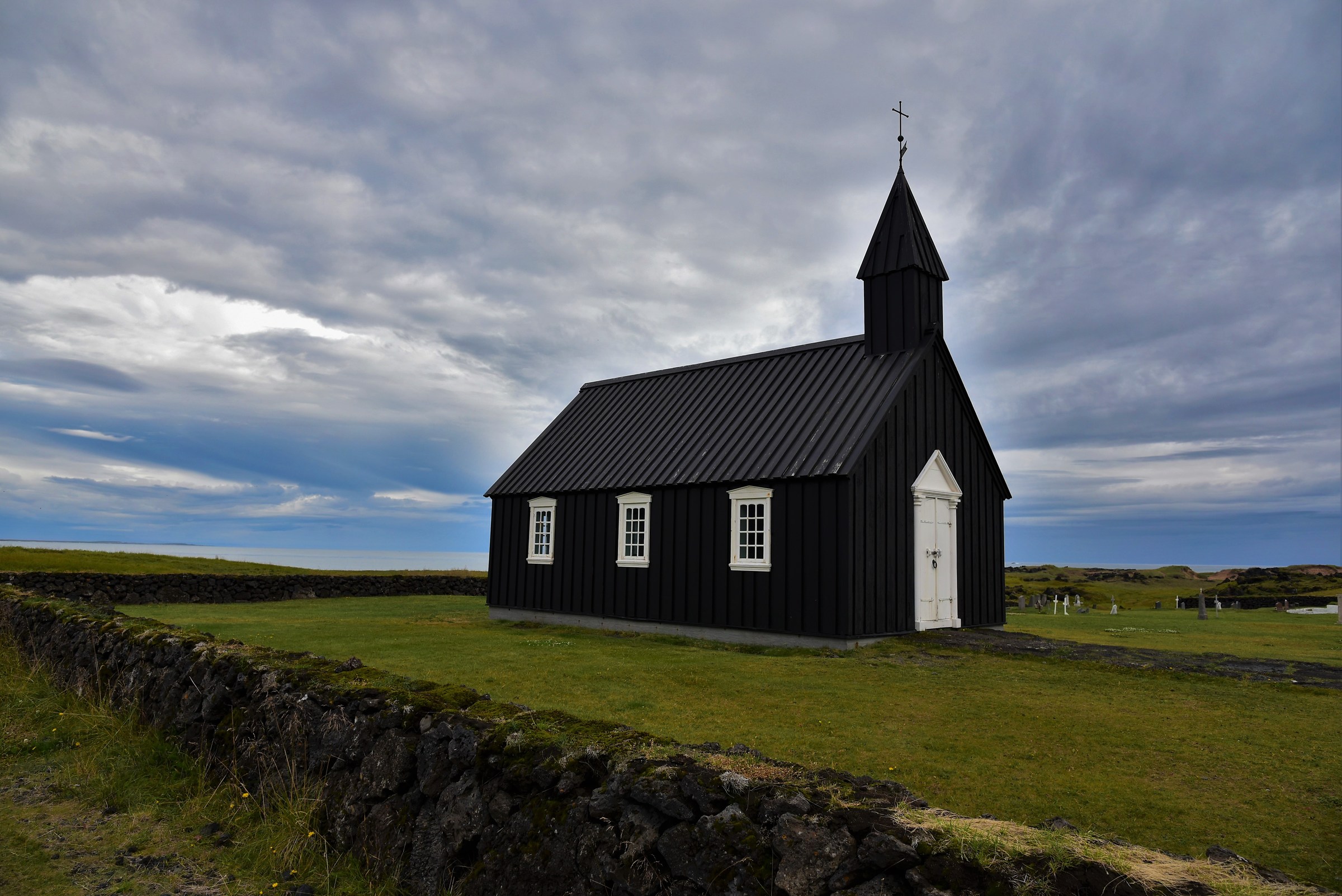 The old black church of Búðakirkja