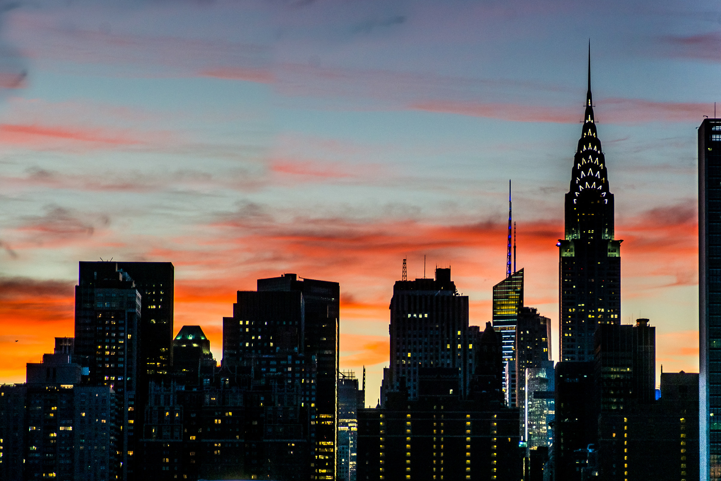 Drop the first shadows of the evening on New York