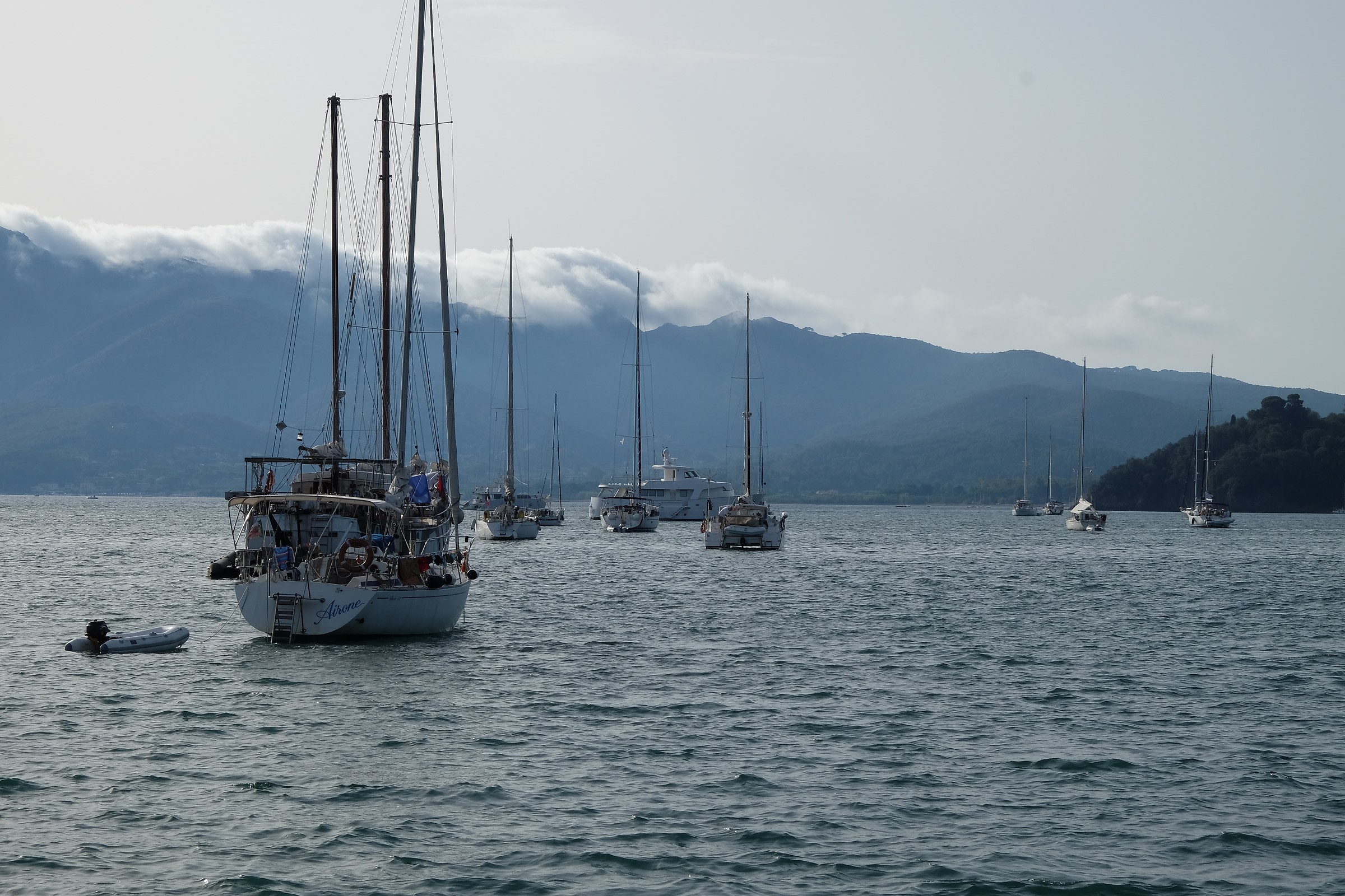 Clouds gathered by the wind on the bay of Portoferraio