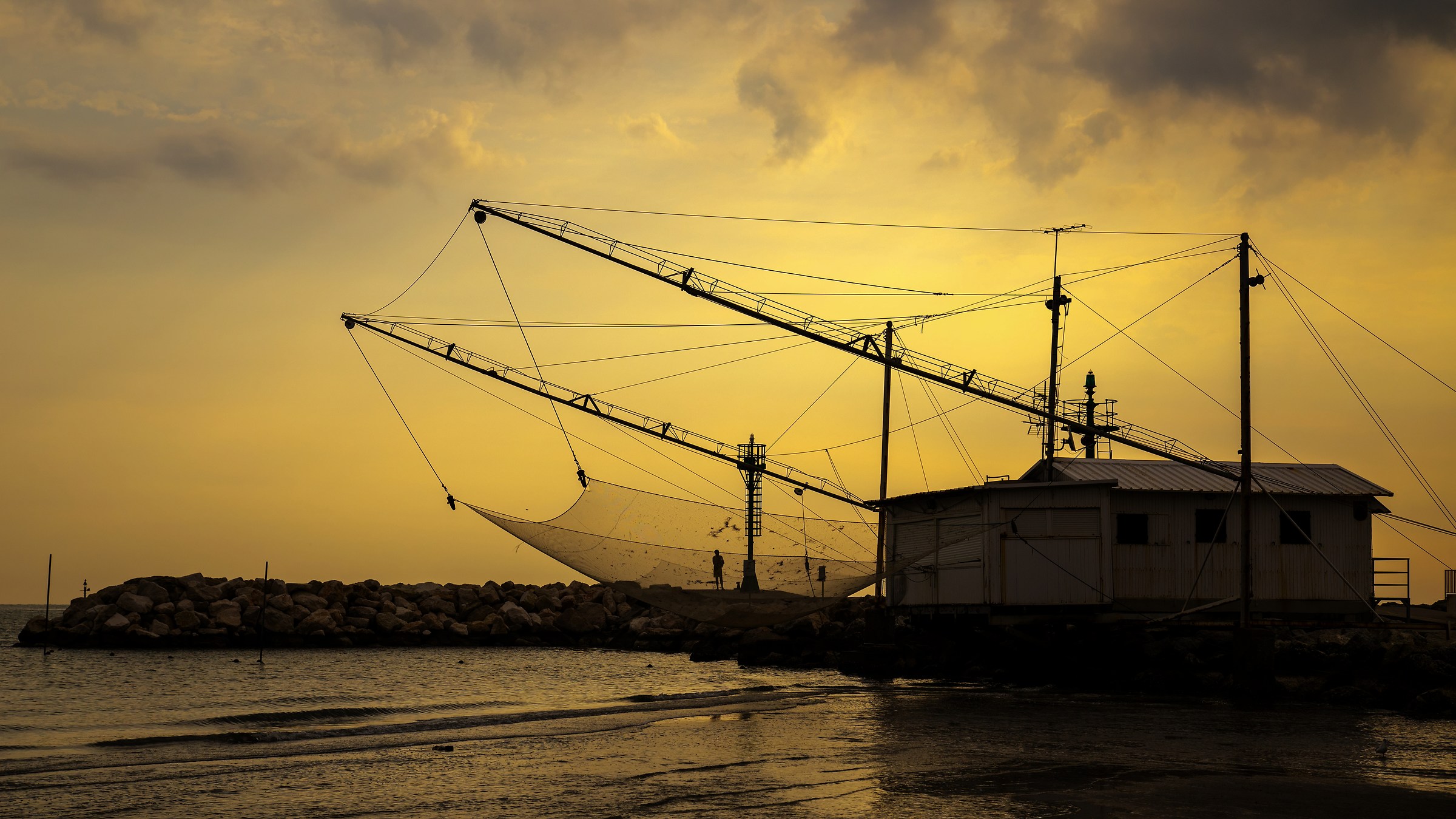 Pescatori al tramonto