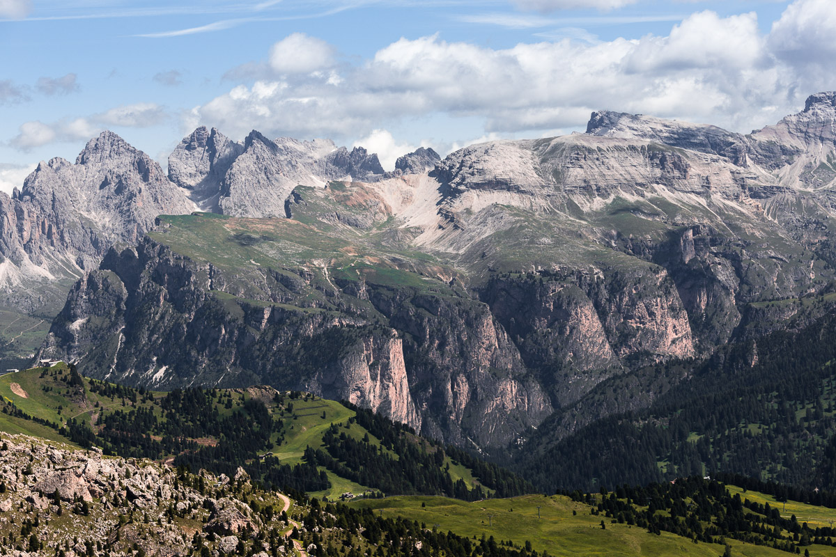 From Passo Sella Val Gardena with Geisler and Vallunga ..