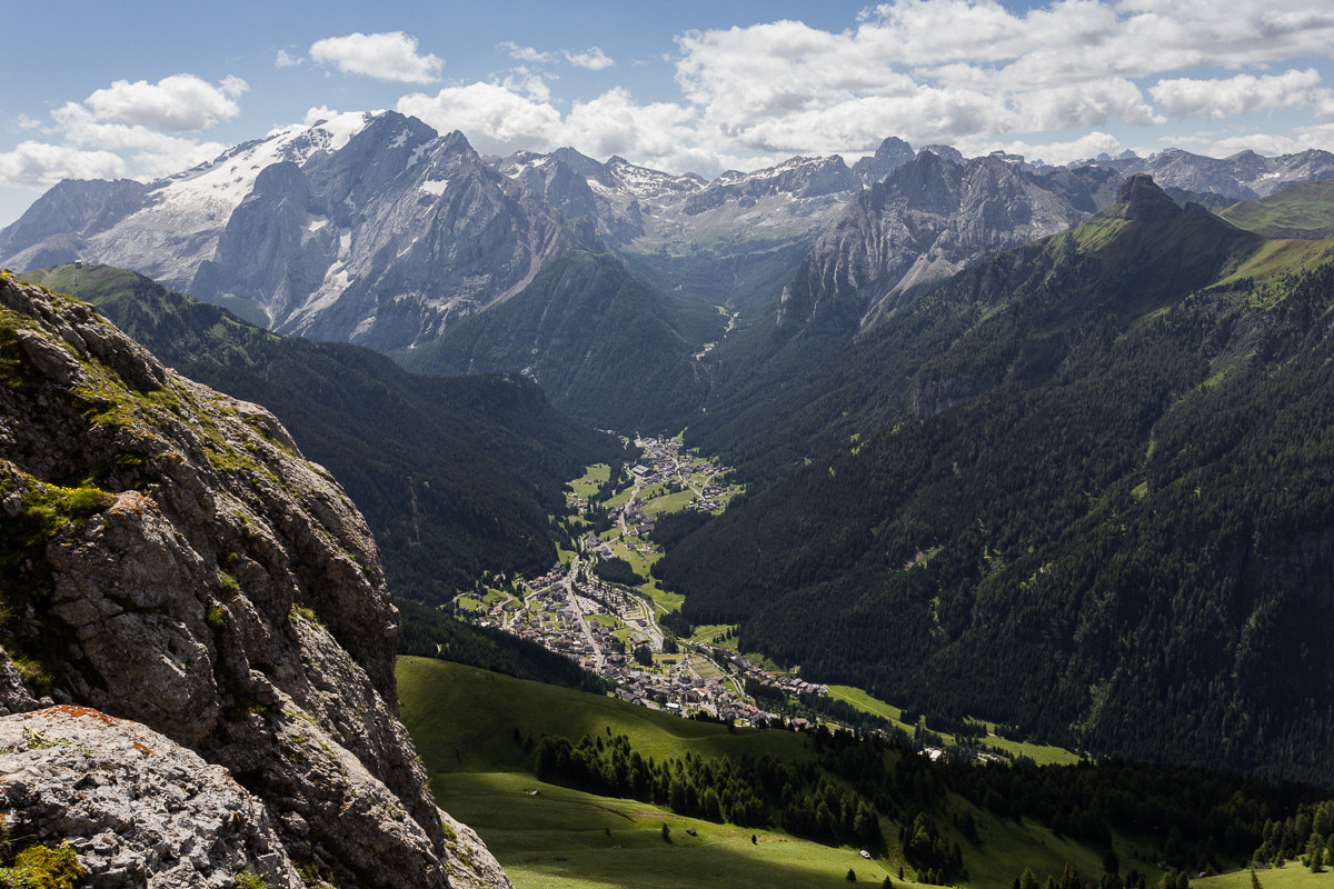 Val di Fassa with Canazei and Alba di Canazei ...