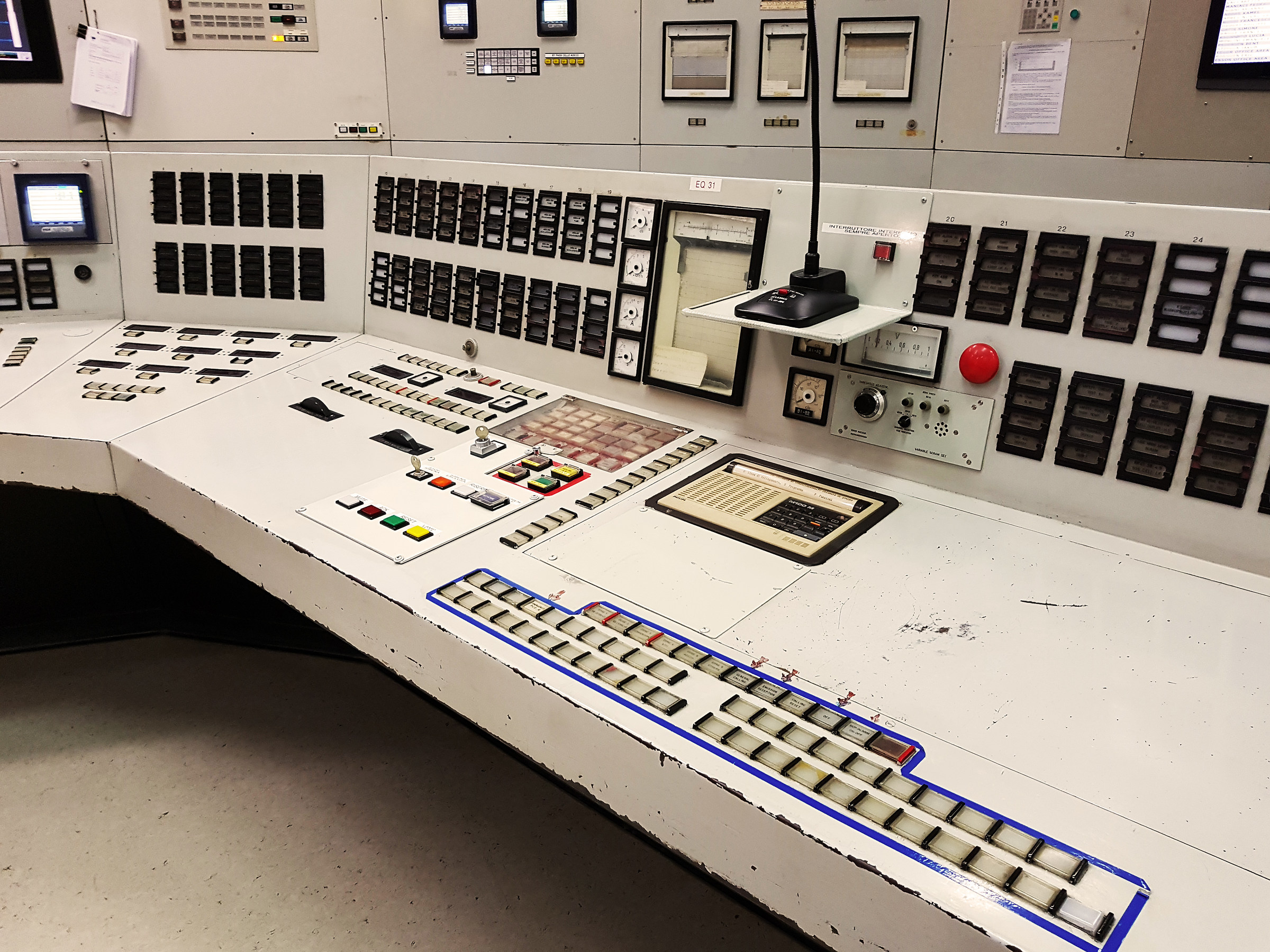 Il quadro comandi del reattore nucleare