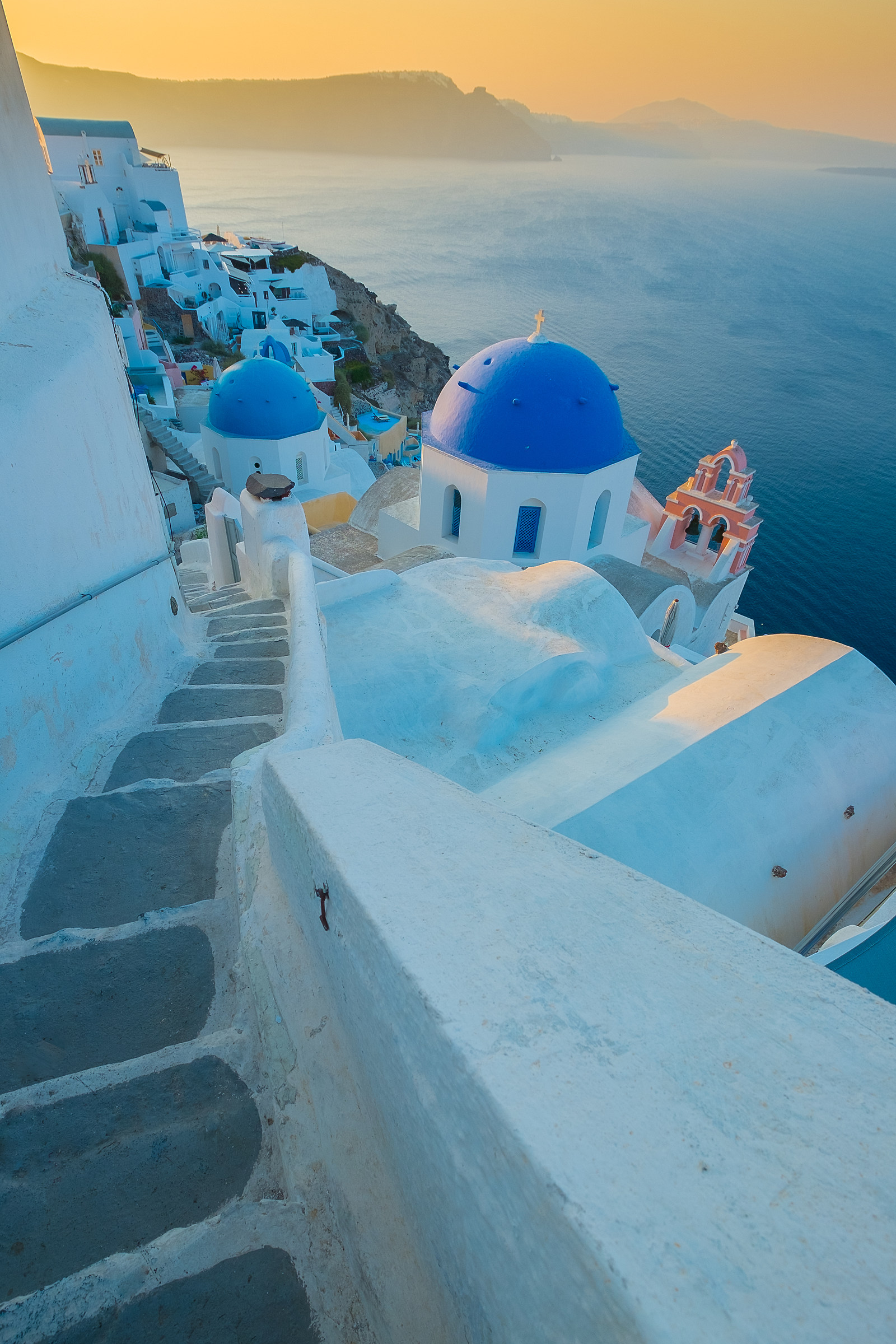 Sunrise on Oia's domes