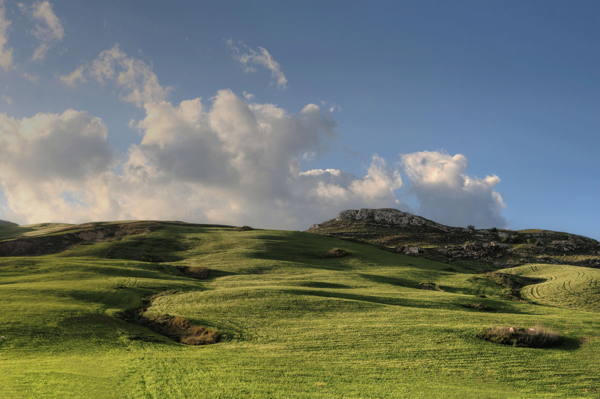 Green hills in Sicily