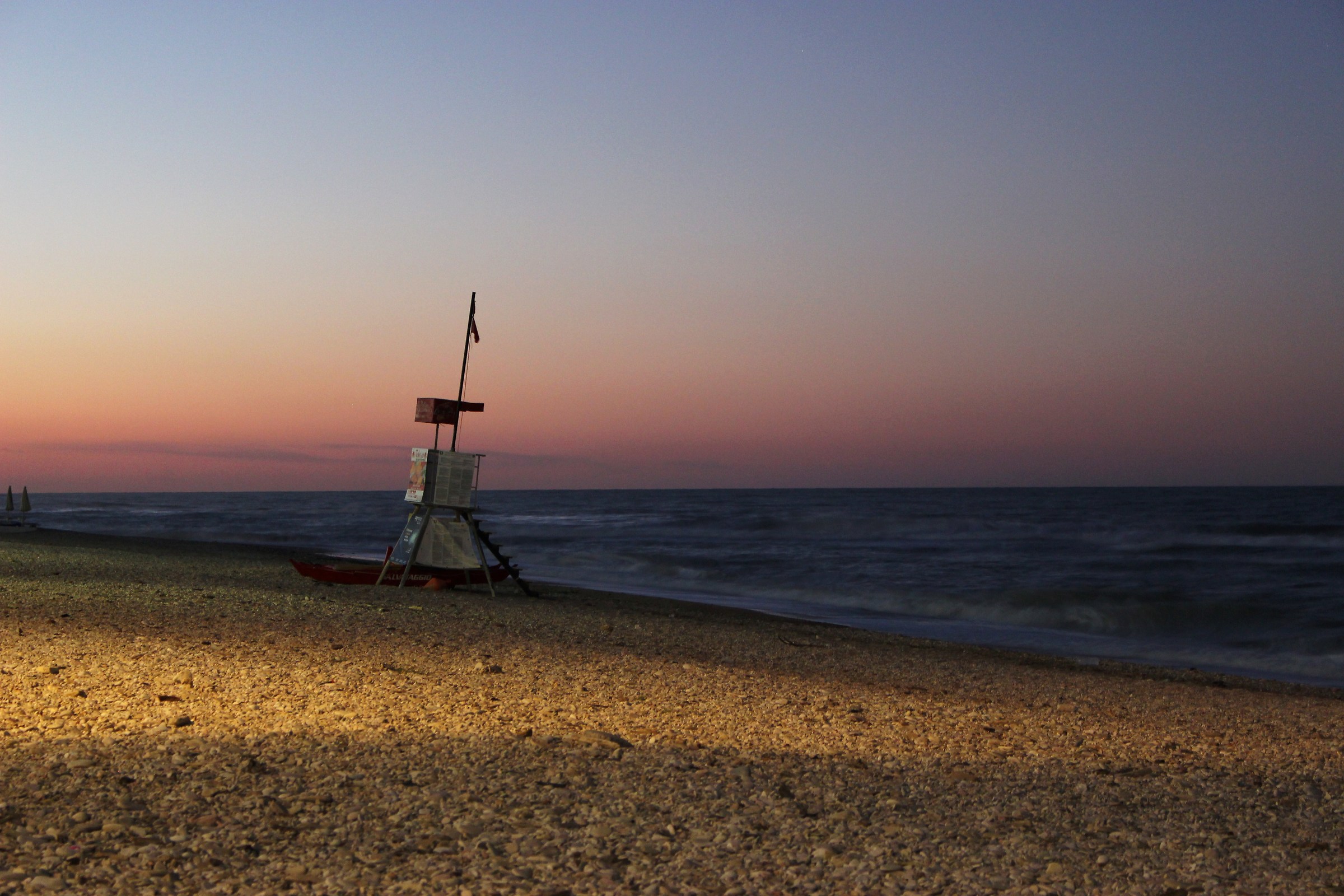 La spiaggia al tramonto