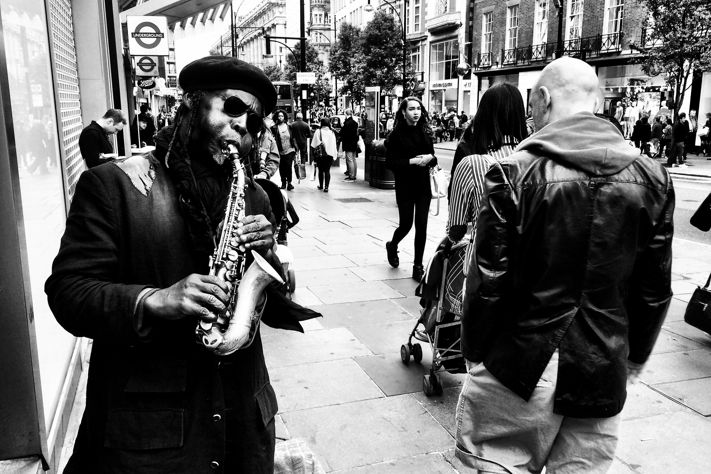 Busker in Oxford Street