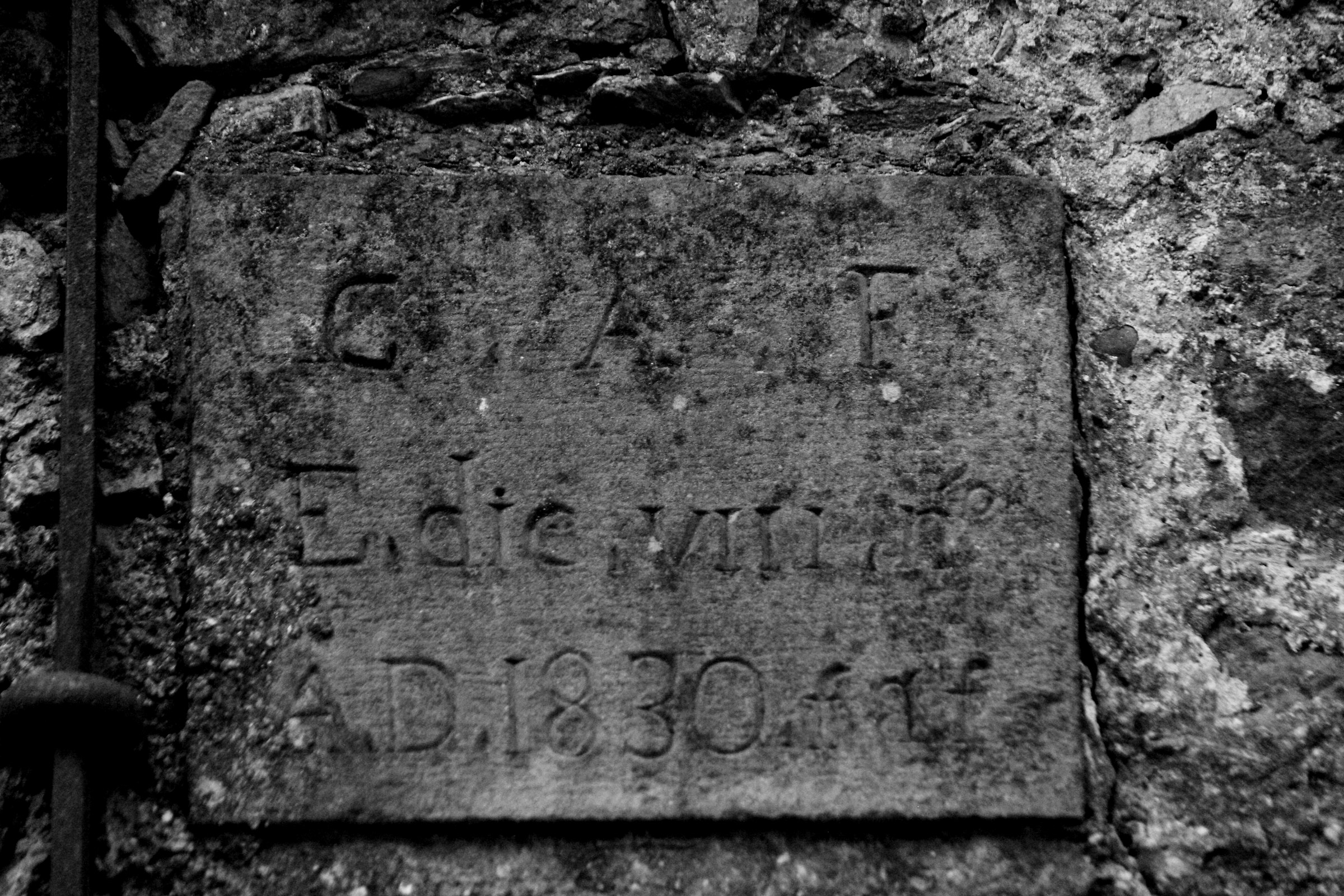 stone engraved with year of construction