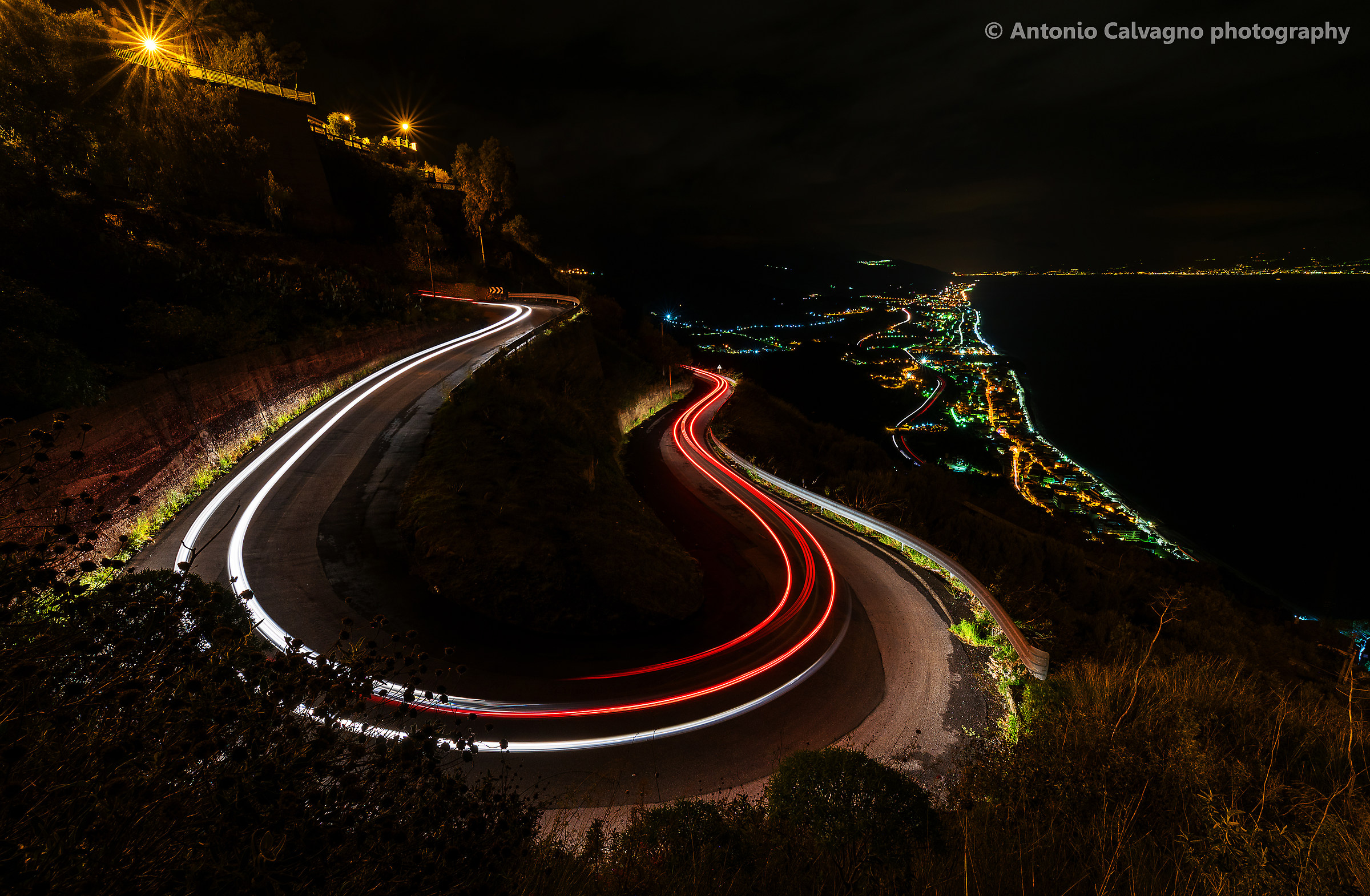 Panorama & light painting a Forza D'Agrò