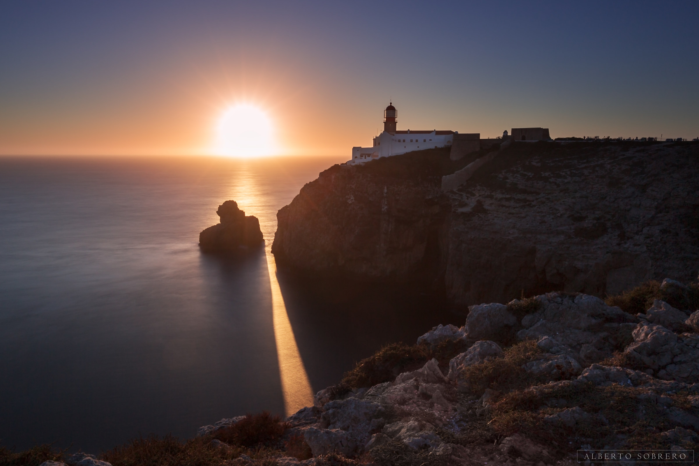 Una lama di luce al tramonto - Faro di Cabo Sao Vicente
