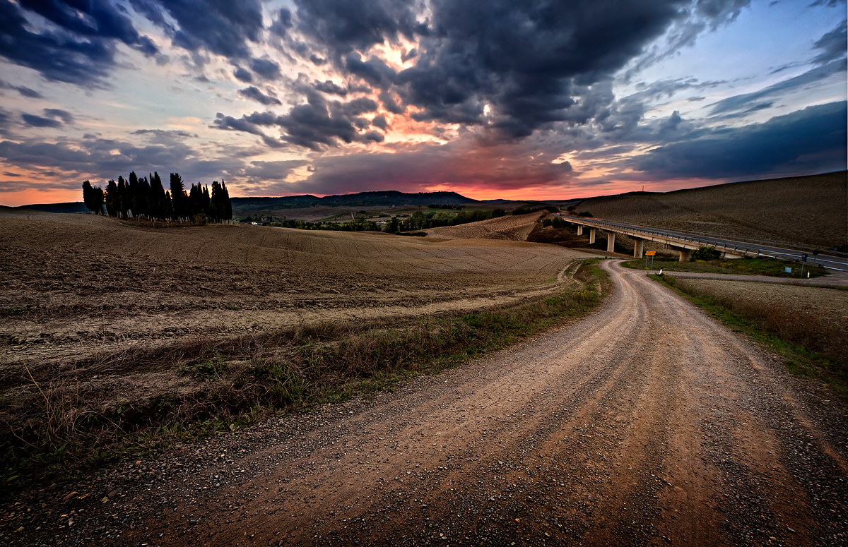 strada per il tramonto