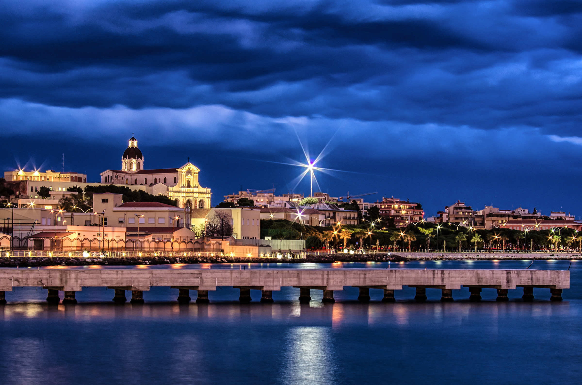 Bonaria Basilica at night