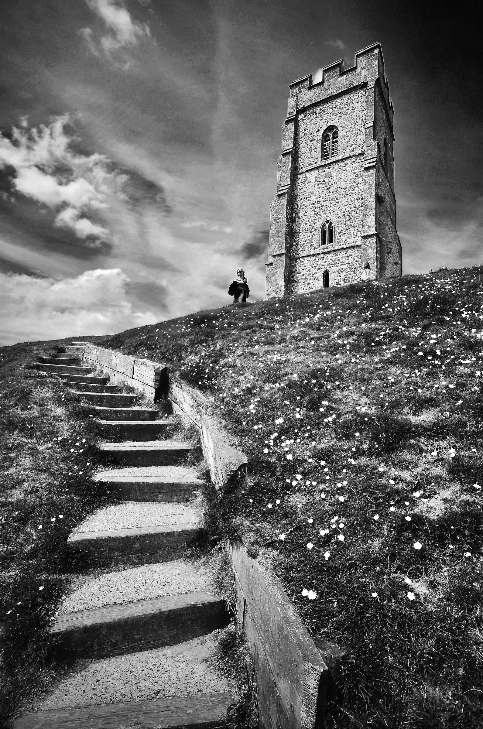 The "Stairway" up to Glastonbury Tor