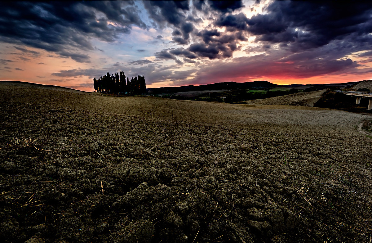 tramonto ai cipressi