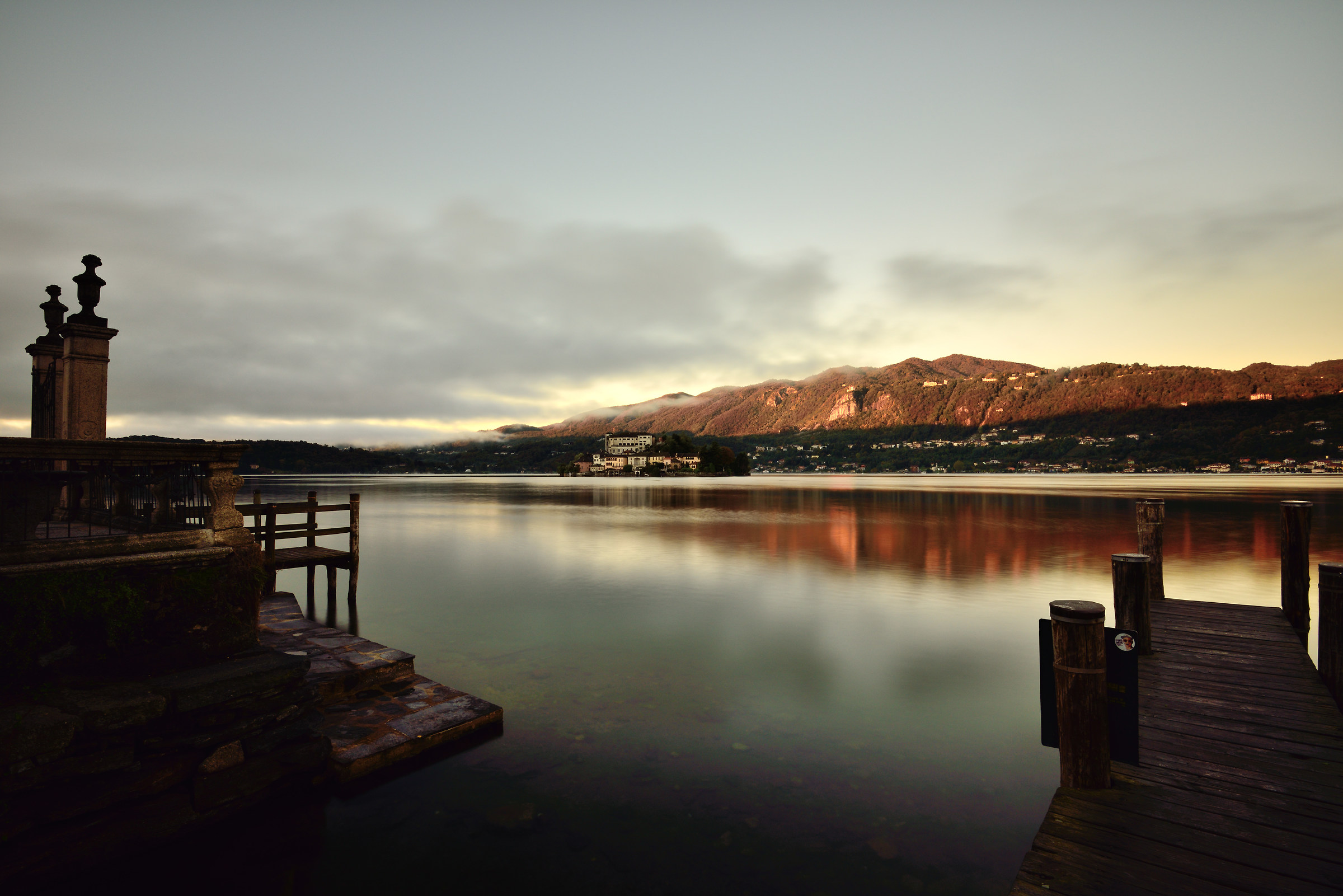 Lago d'Orta and San Giulio island in the background