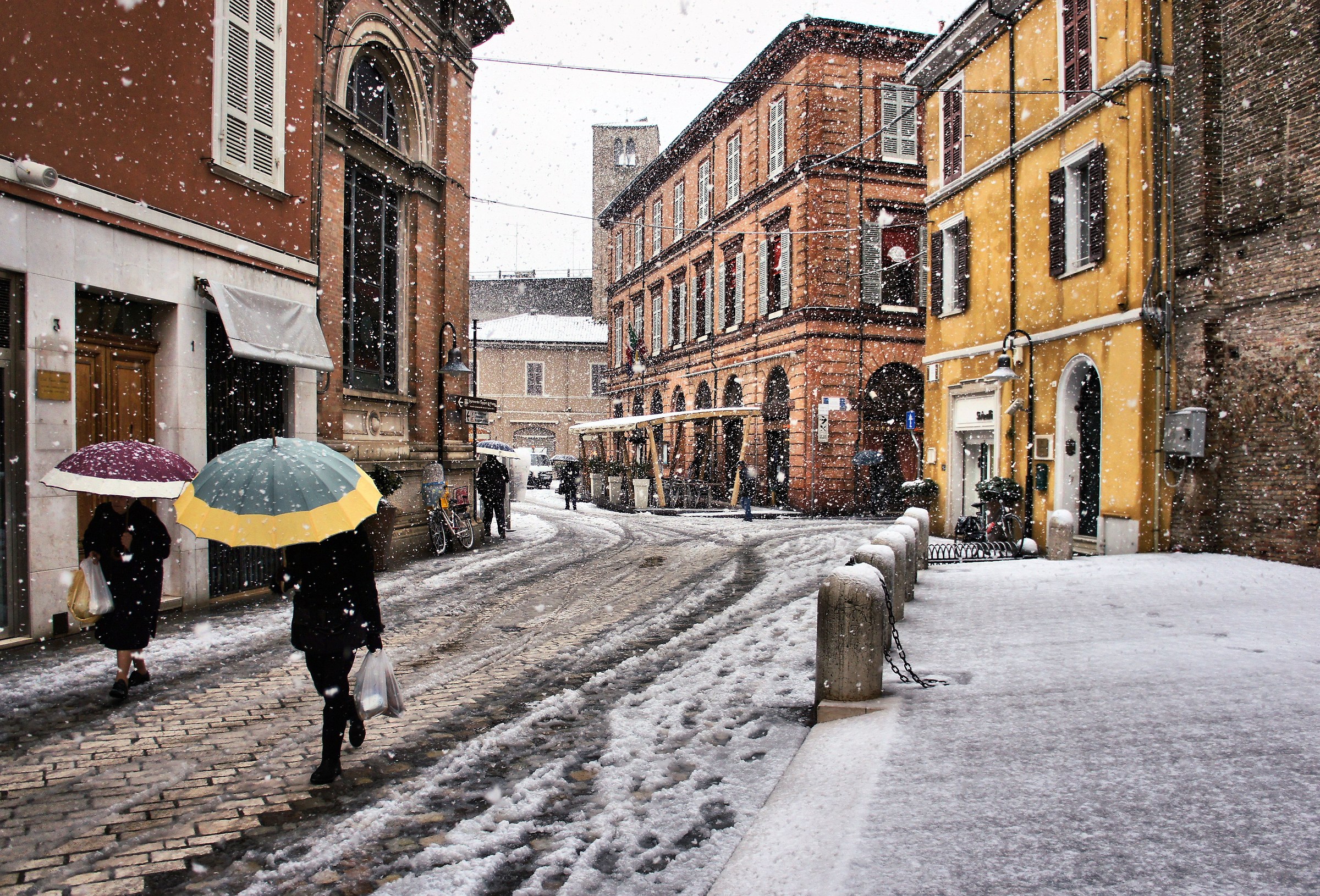 Nevicata in via Cavour.