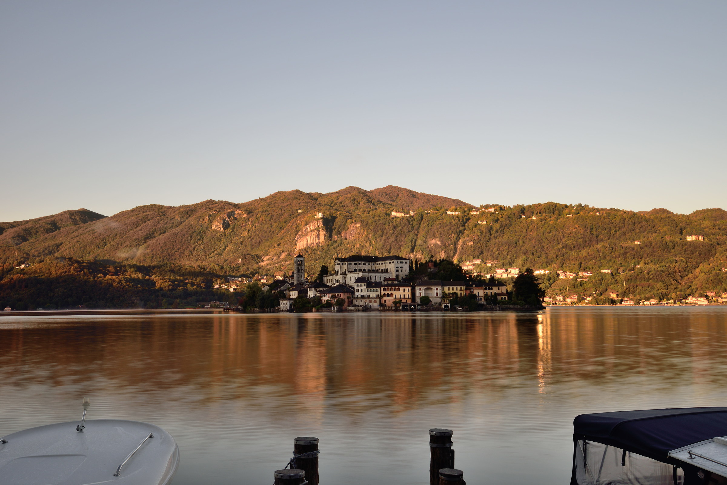 Lago d'Orta and San Giulio island in the background