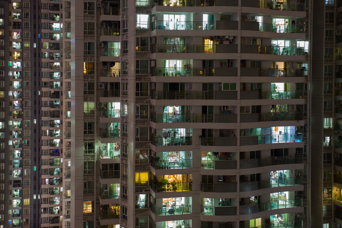 Windows in the evening