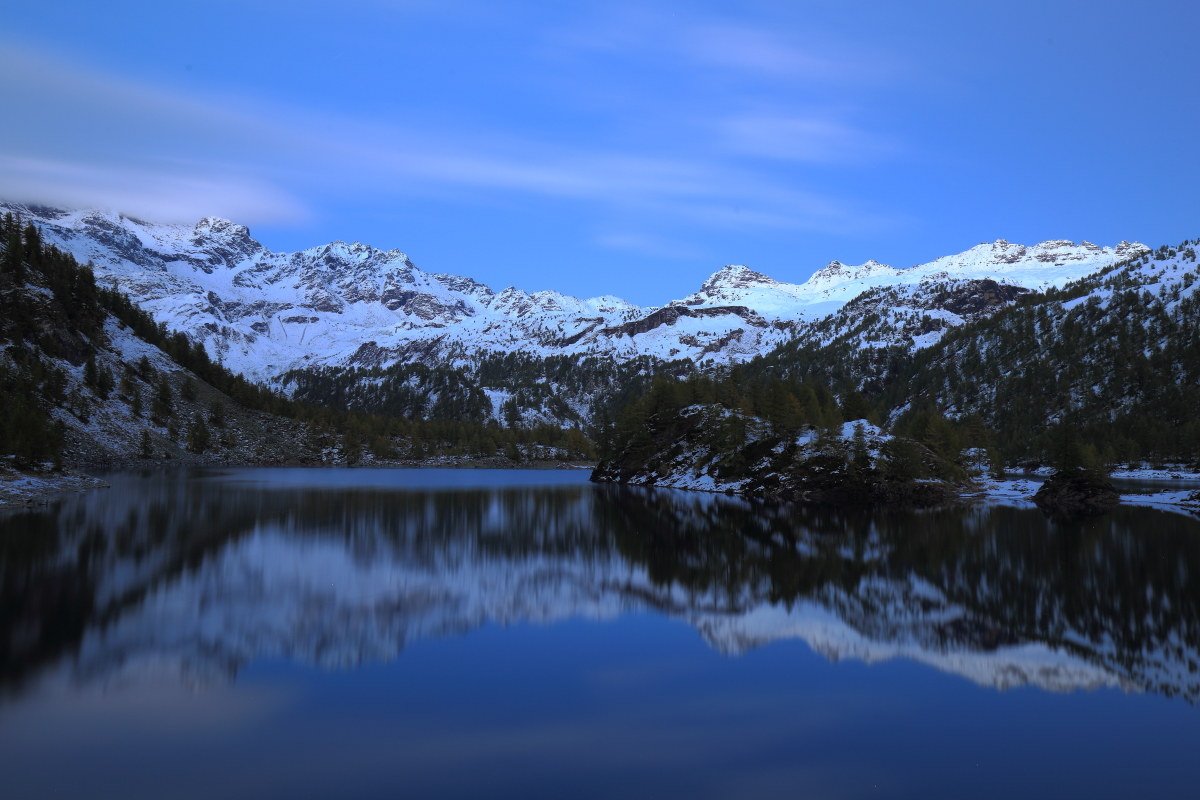 blue hour at the lake Devero