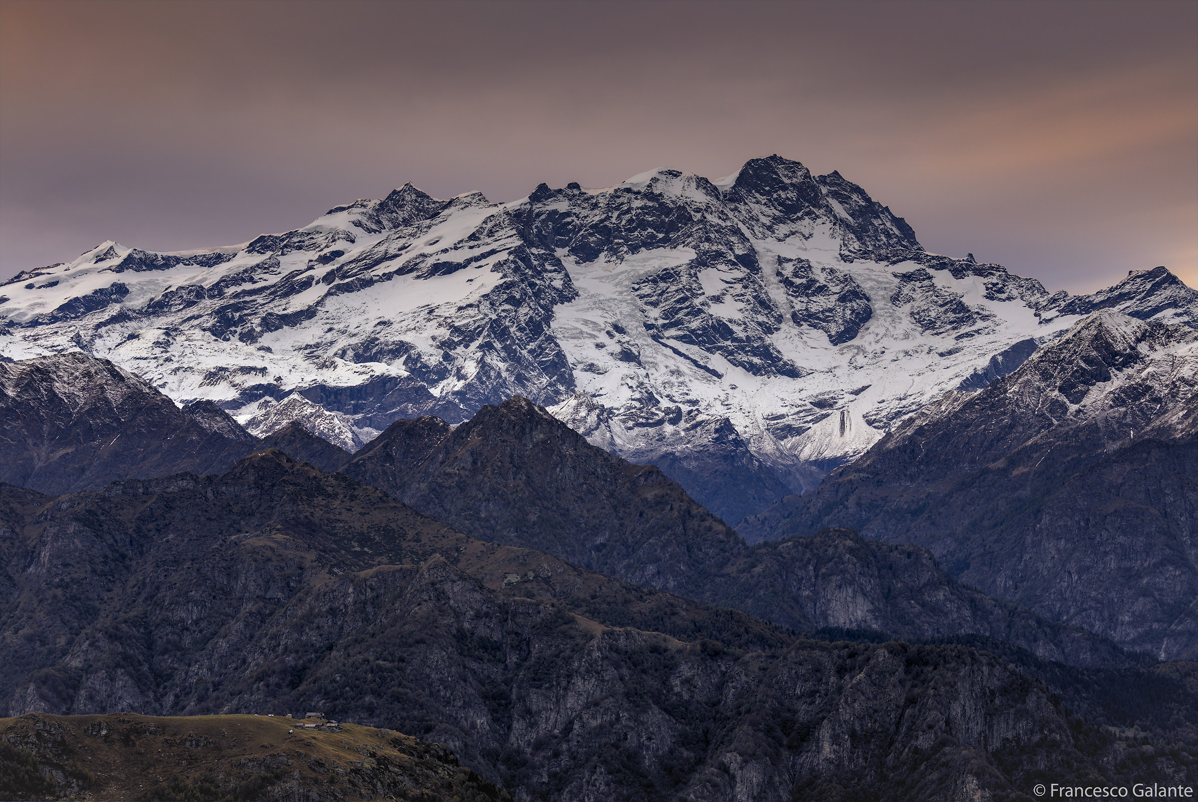 The Monte Rosa at Sunset
