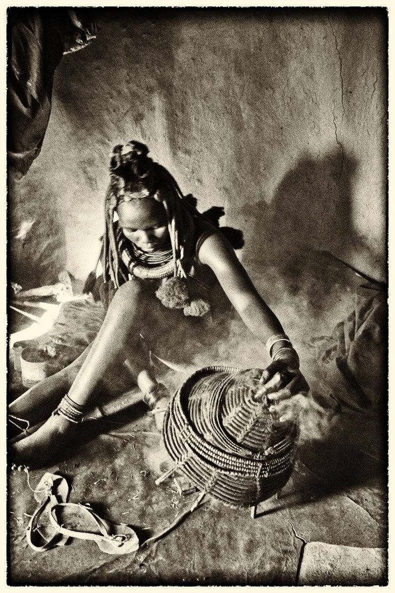 Himba hut inside