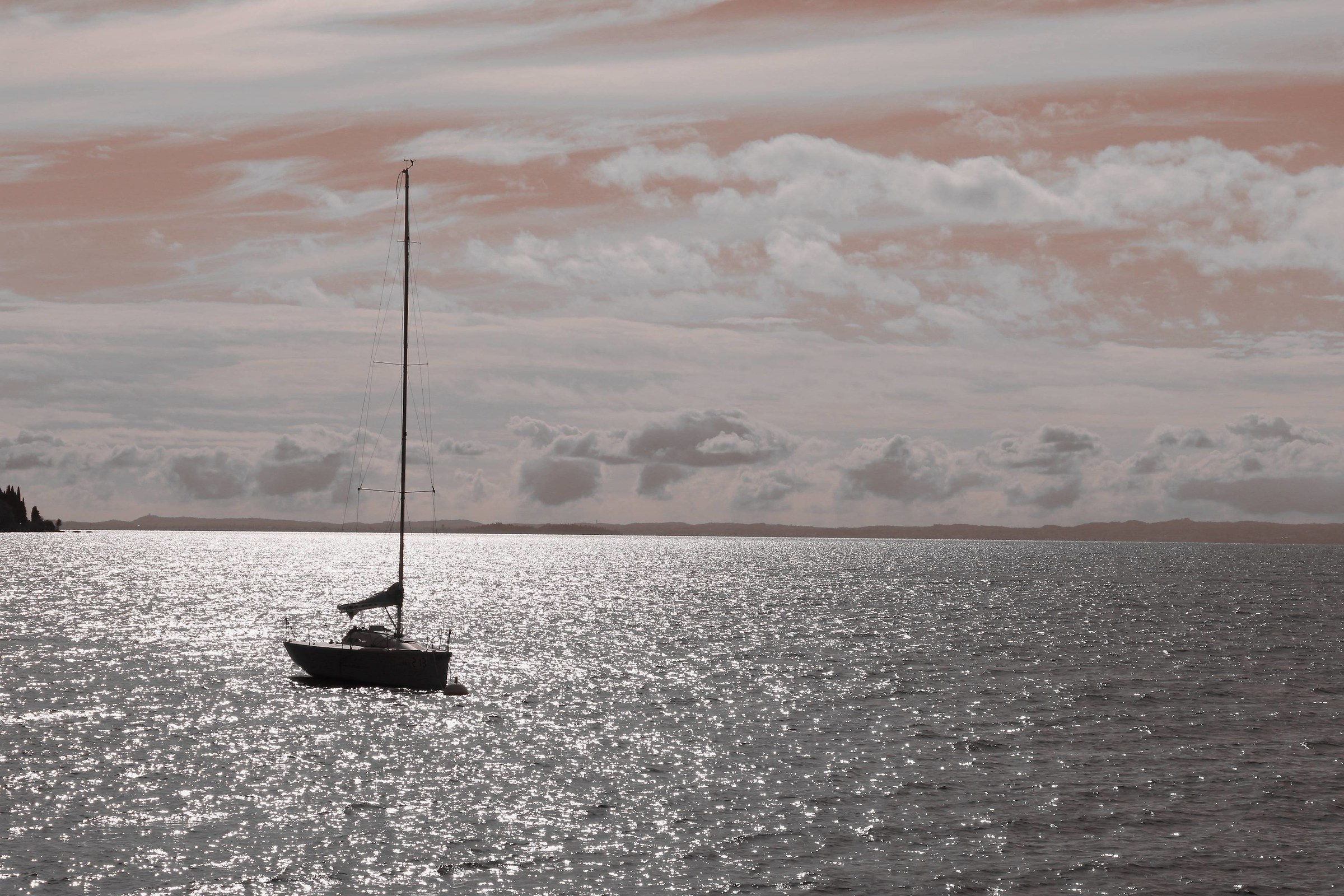 Loneliness autumn on Lake Garda