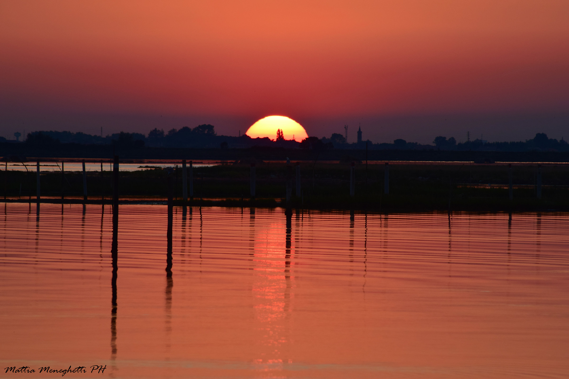 On the beach with the sunset