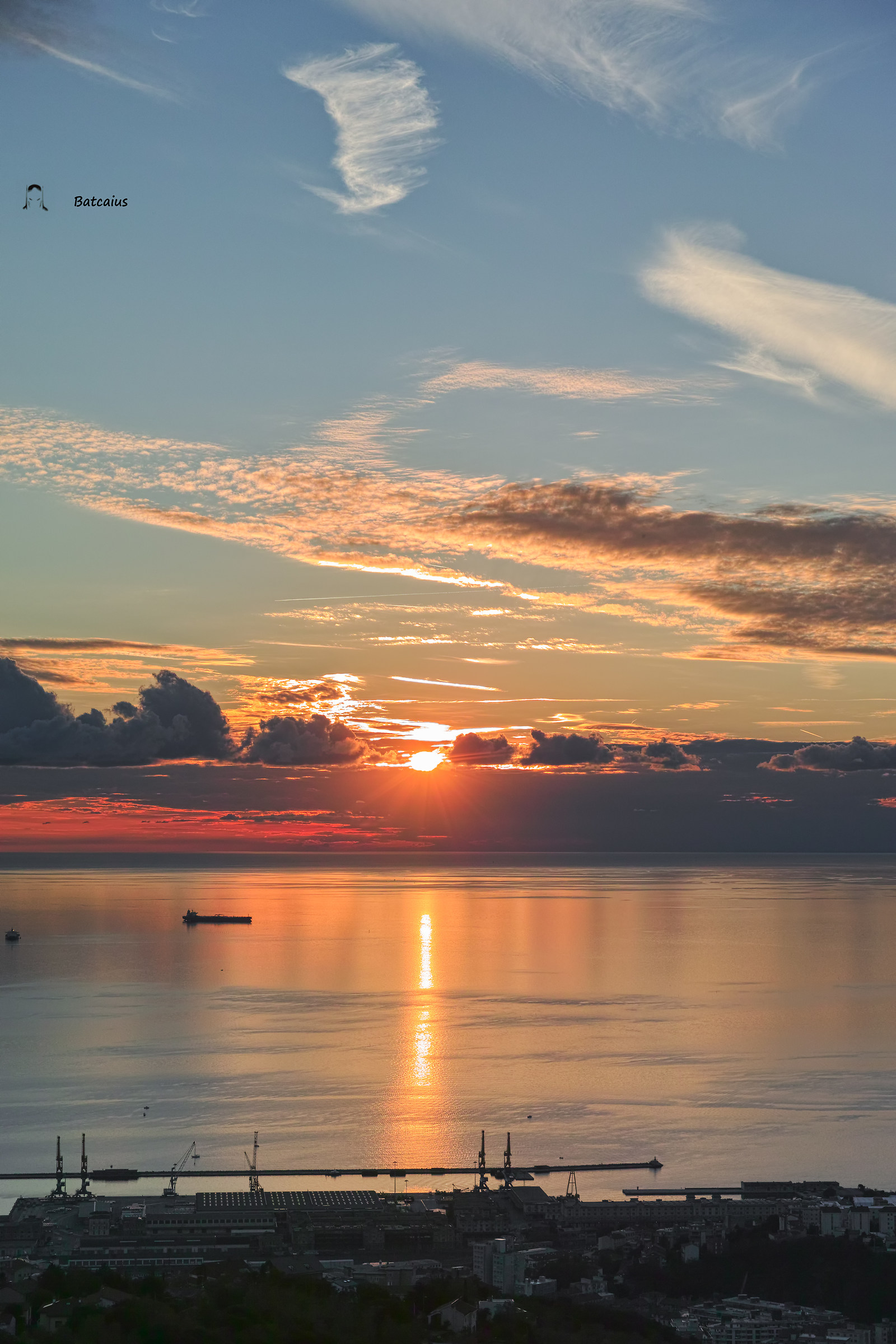 Sunset on the bay Trieste