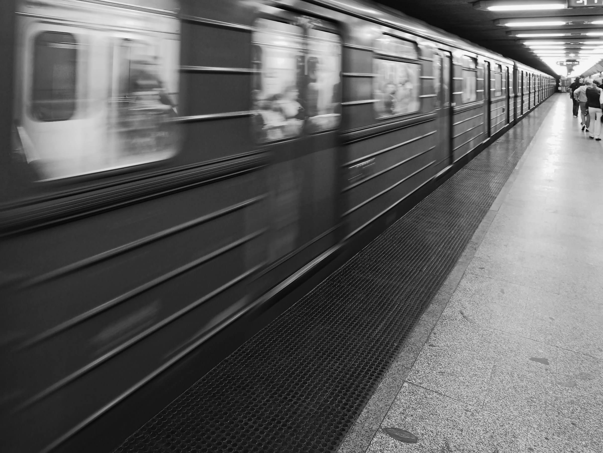 by metro in Budapest