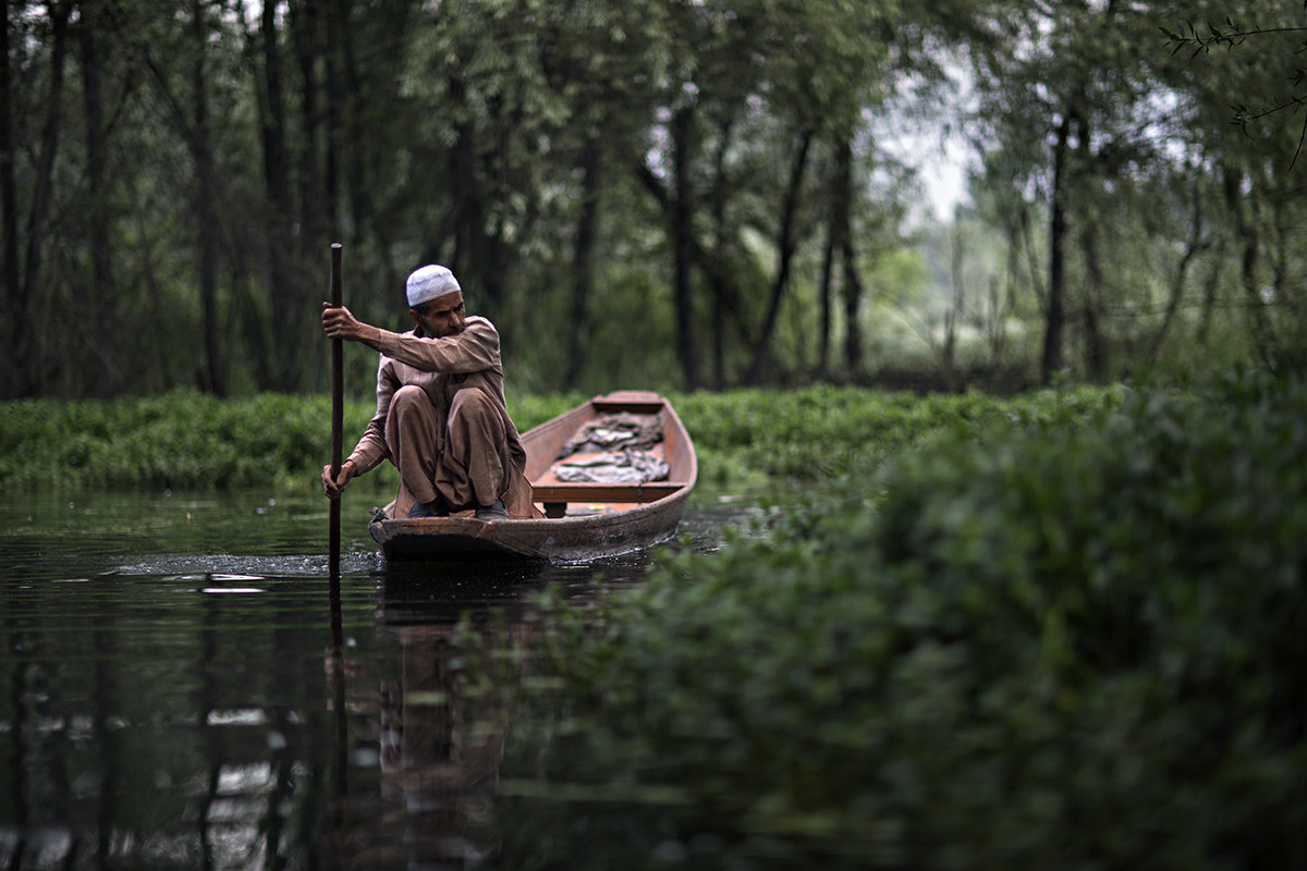 river in kashmir, india