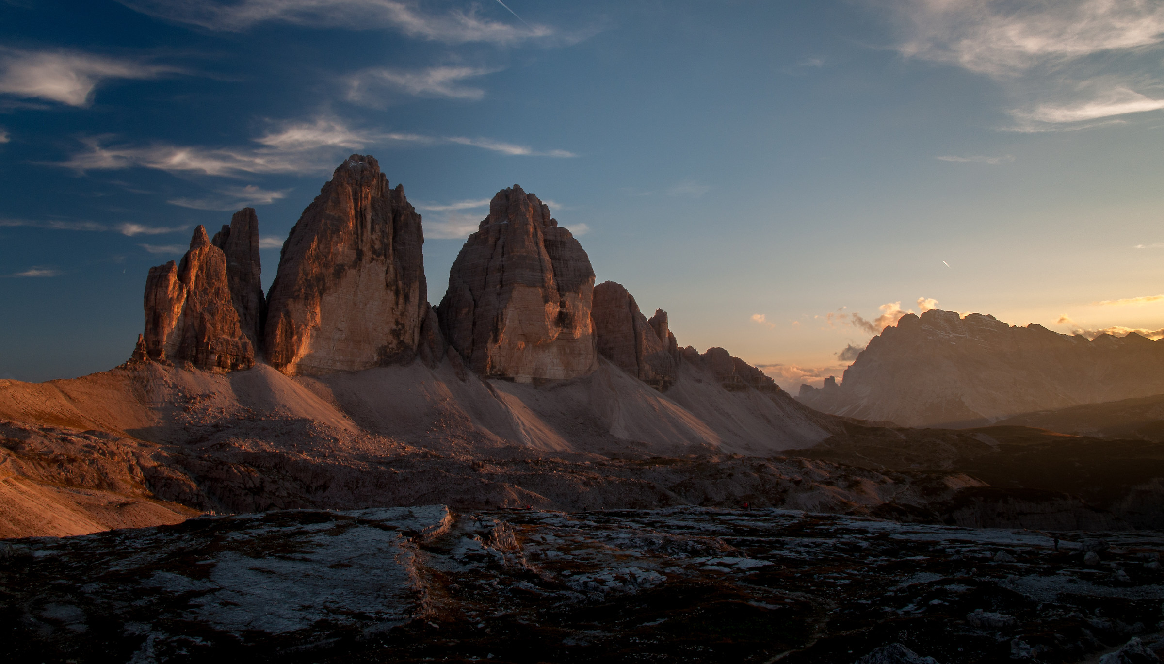 Three Peaks at sunset
