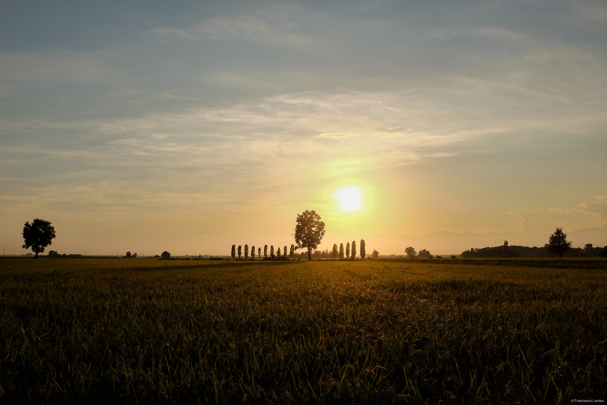 Tramonti di metà settembre tra le risaie del Novarese
