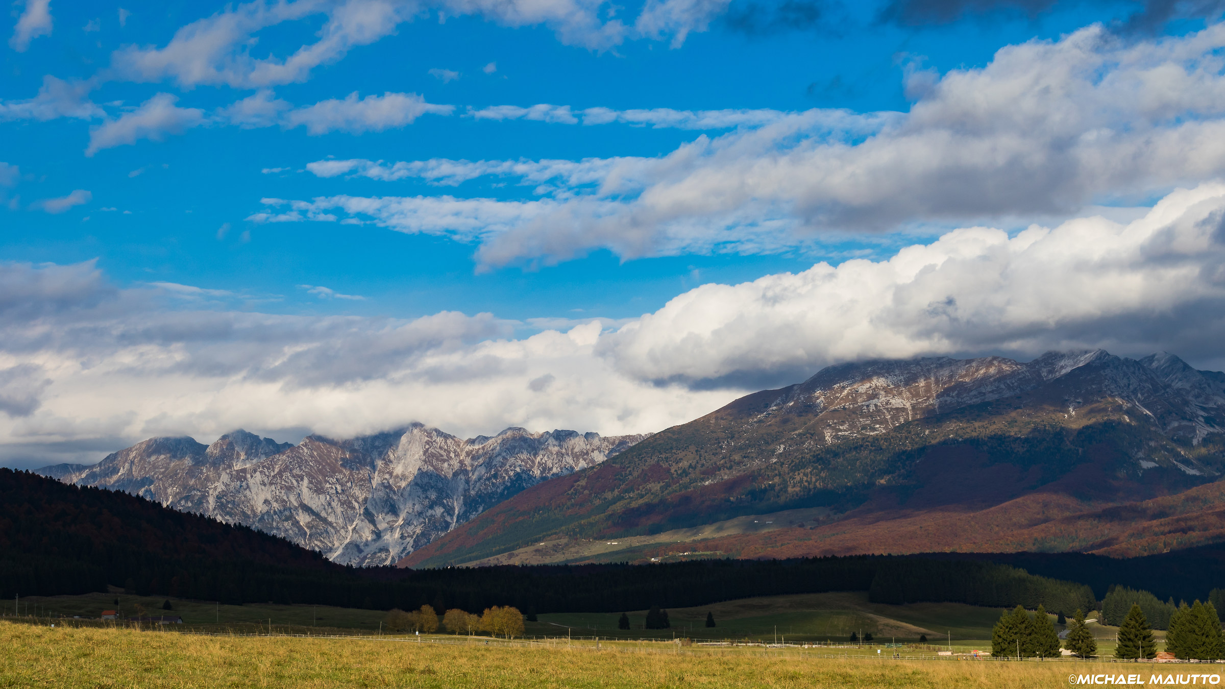plain of cansiglio autumn landscape