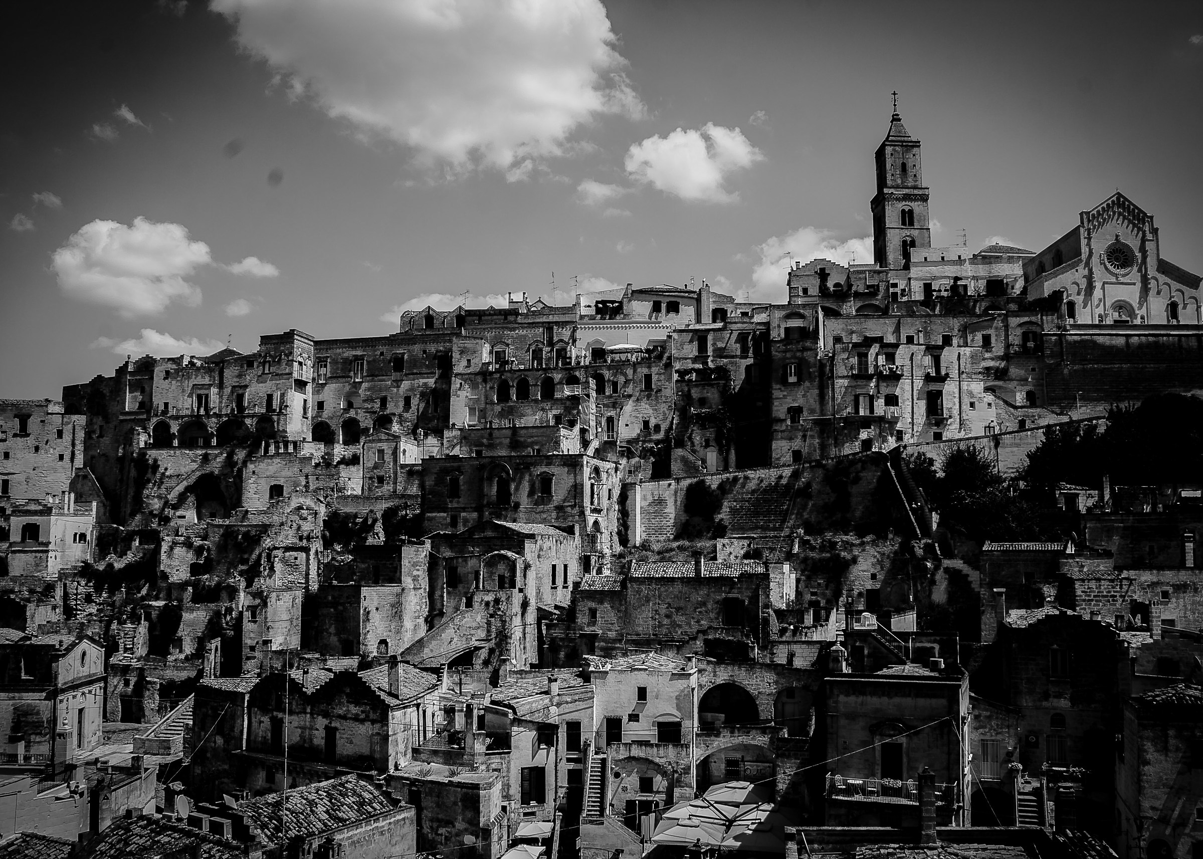 Matera - city of stones - b / w