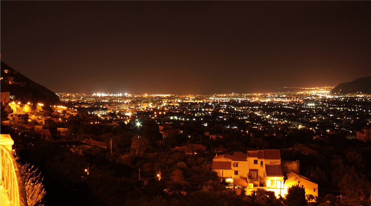 Palermo by night from Monreale (Sicily)