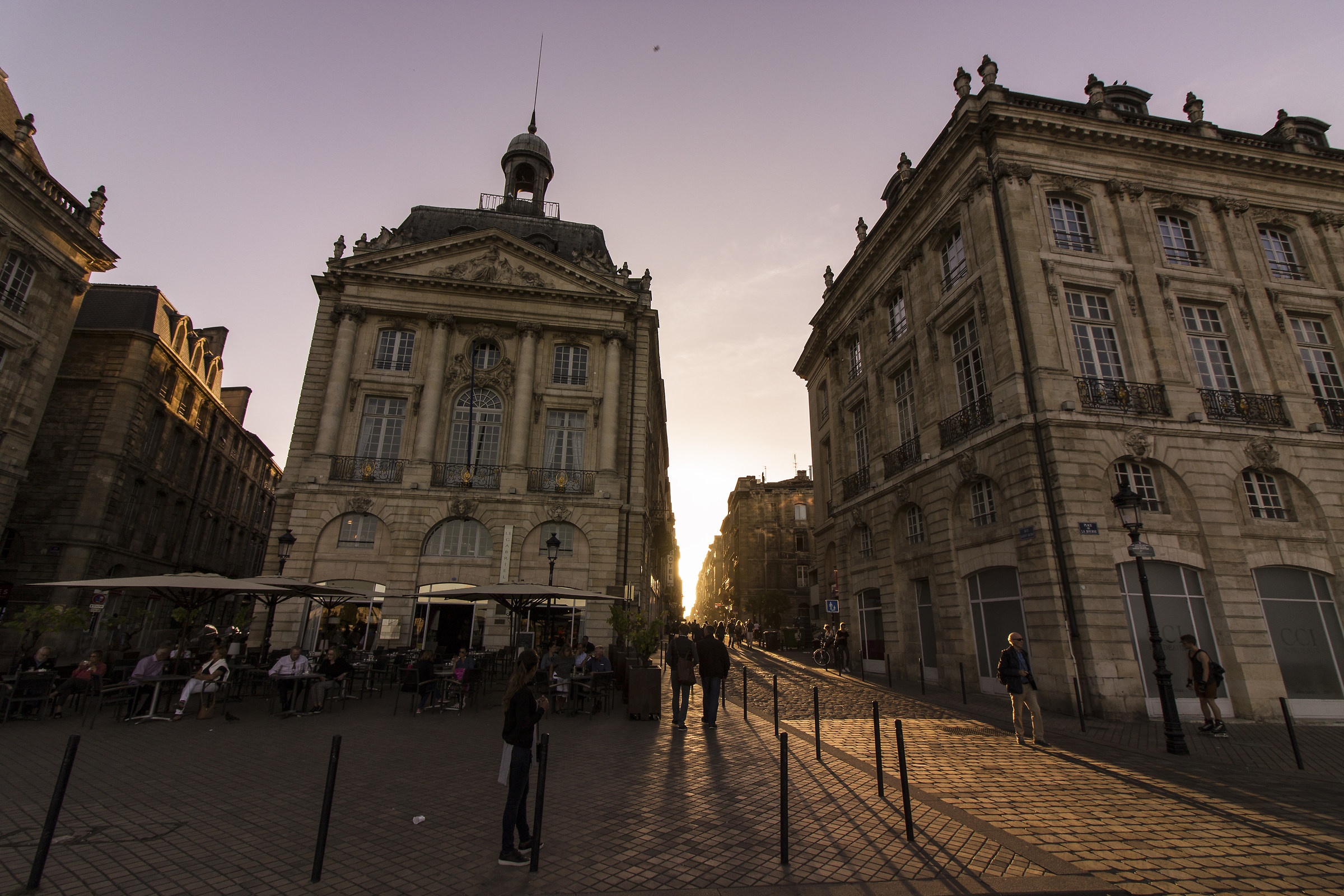 Place de la Bourse at dusk