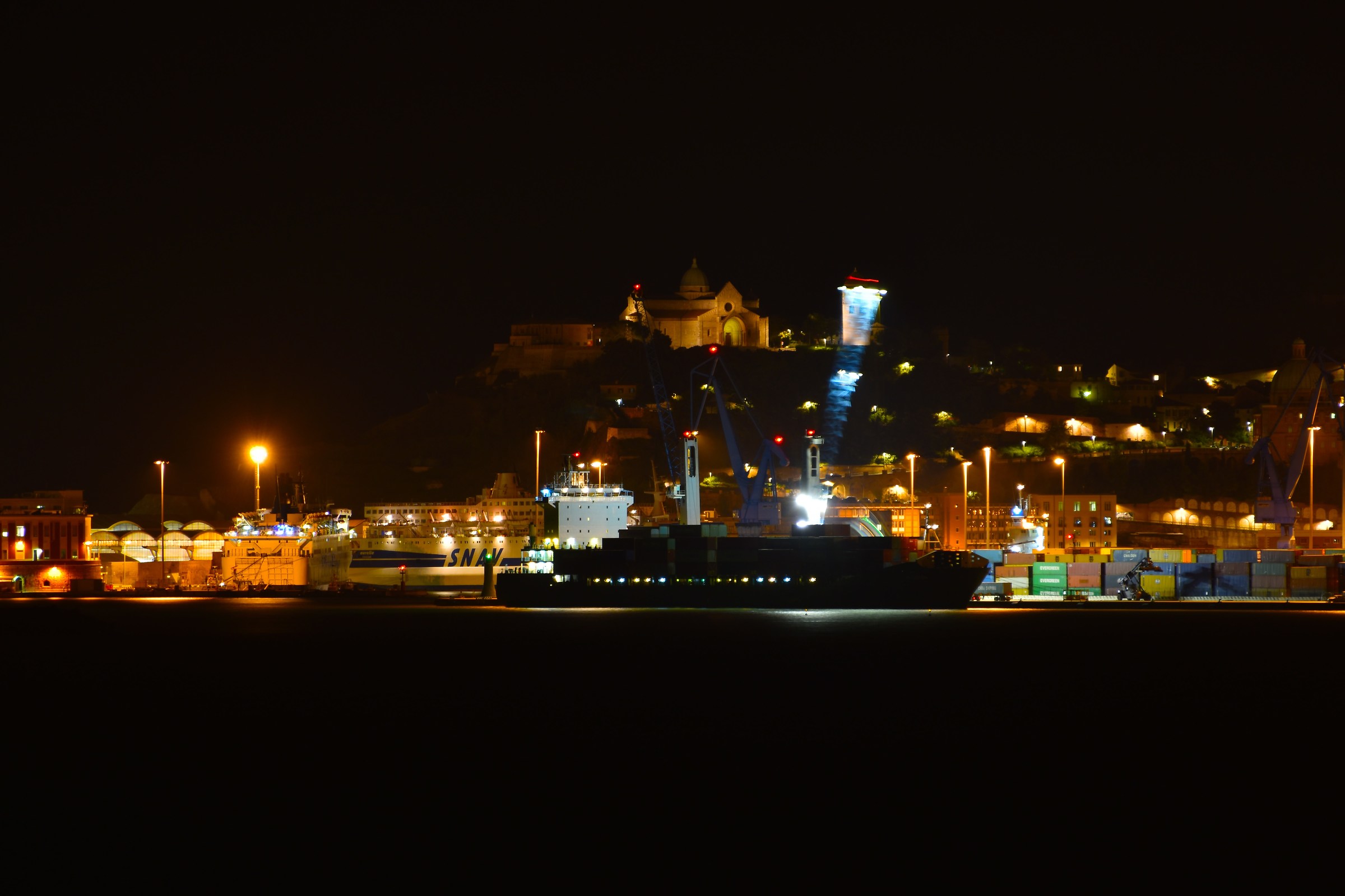 Ancona Port at Night