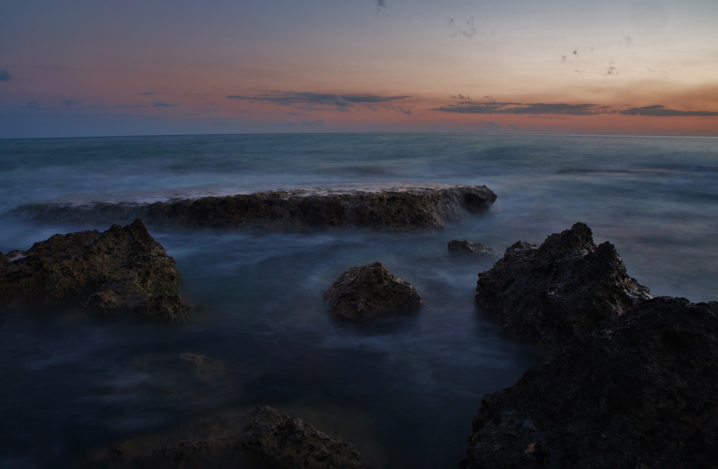 sunset on the rocks